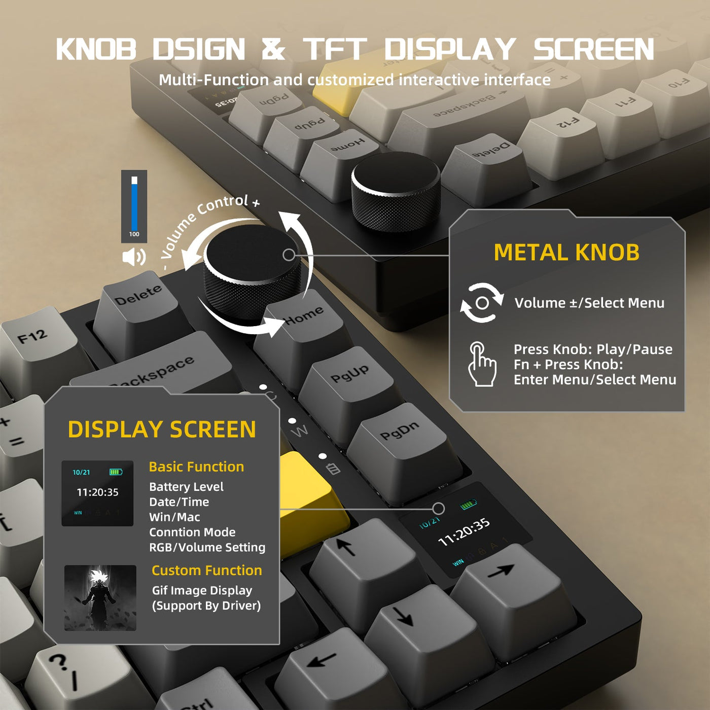 Editorial hero showing a 75% mechanical keyboard in a shared work-and-gaming desk setup