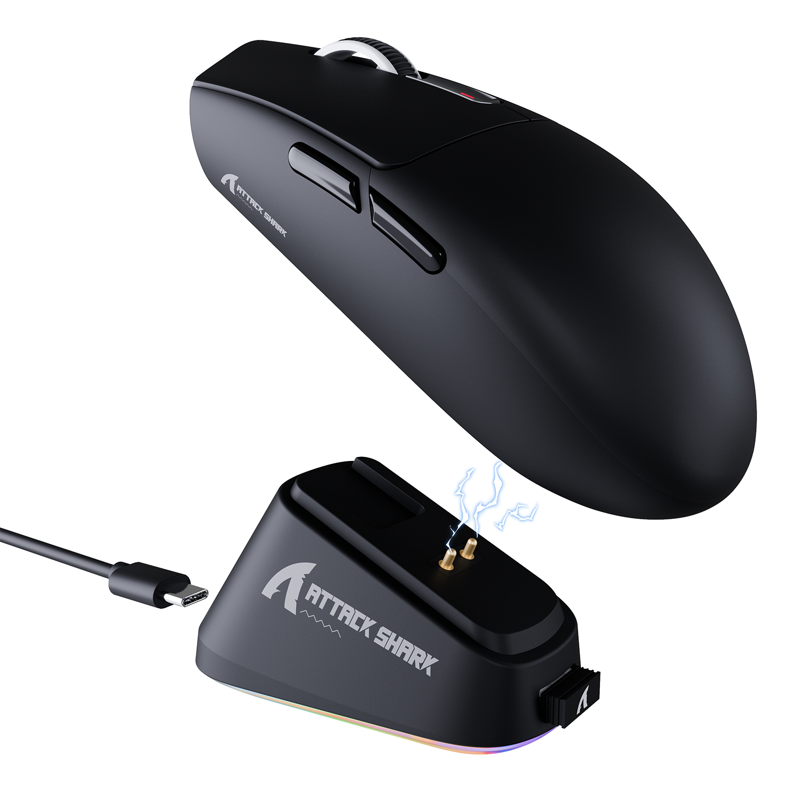 ATTACK SHARK G3PRO Kabellose Tri-Mode-Gaming-Maus mit Ladestation, 25.000 DPI, ultraleicht