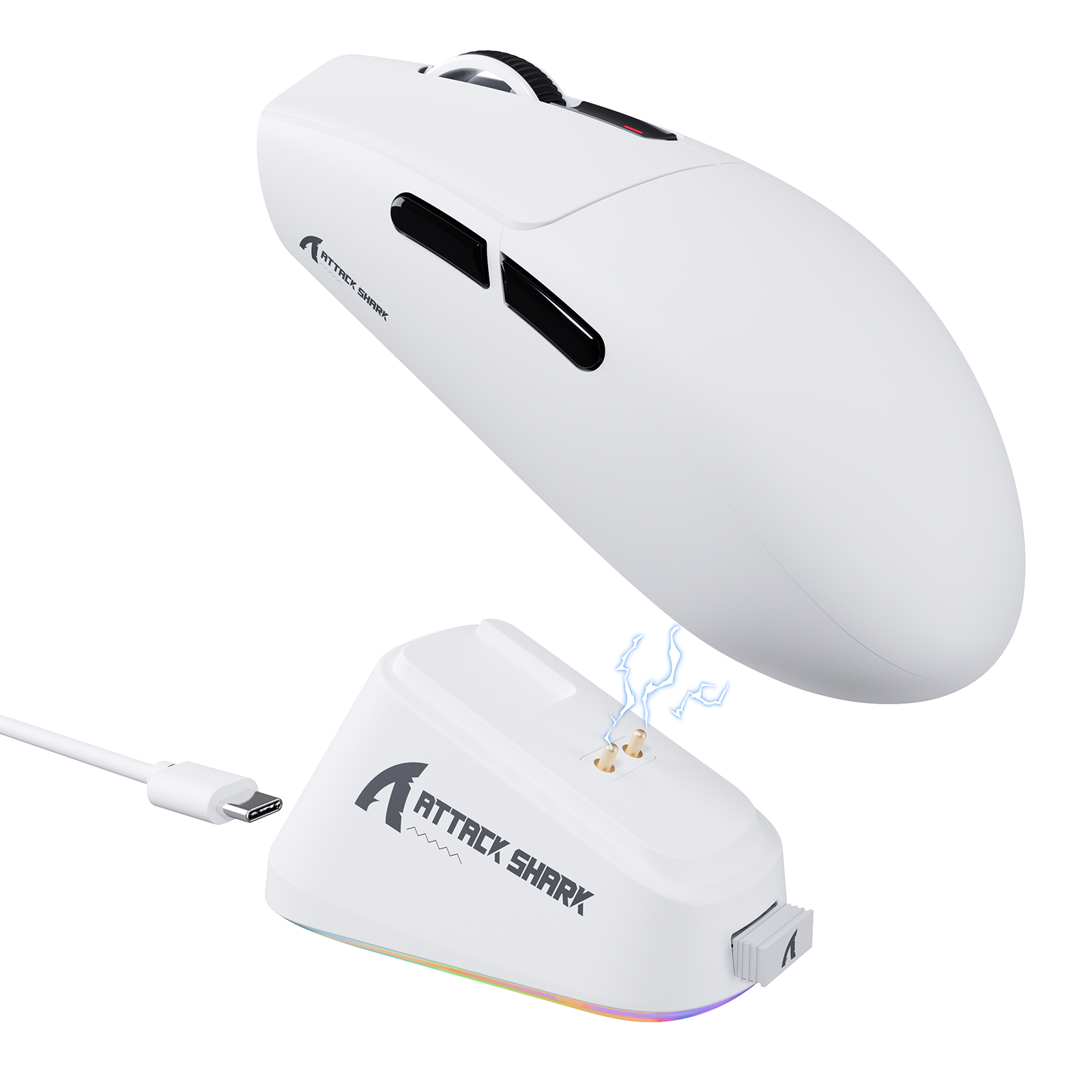 ATTACK SHARK G3PRO Kabellose Tri-Mode-Gaming-Maus mit Ladestation, 25.000 DPI, ultraleicht