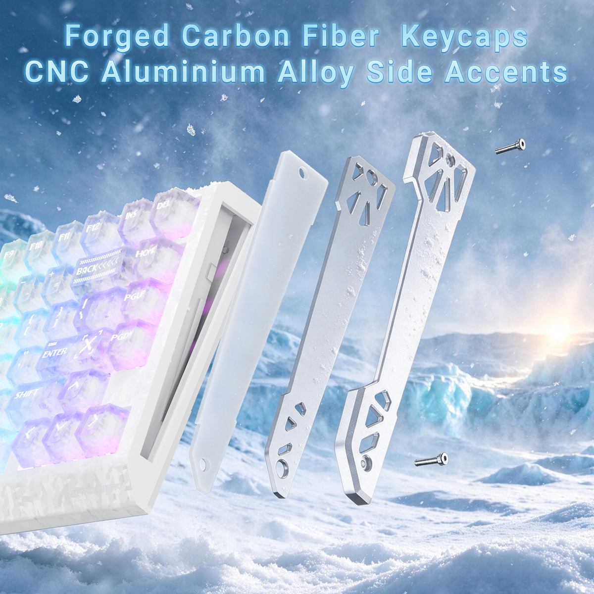 ATTACK SHARK R86 HE Carbon Fiber Wired Rapid Trigger Magnetic Switch Gaming Keyboard with C01 ULTRA RGB Coiled Cable