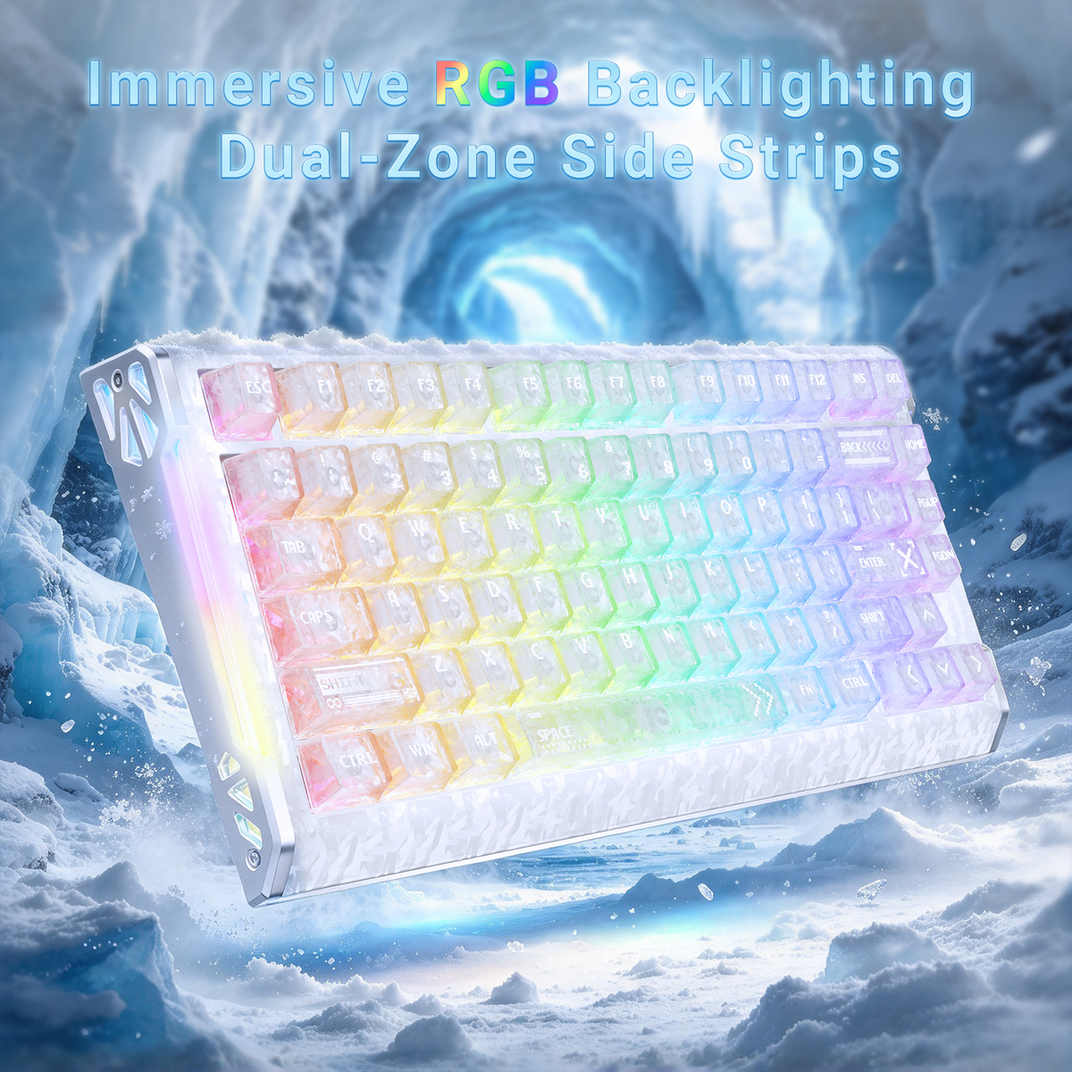 ATTACK SHARK R86 HE Carbon Fiber Wired Rapid Trigger Magnetic Switch Gaming Keyboard with C01 ULTRA RGB Coiled Cable