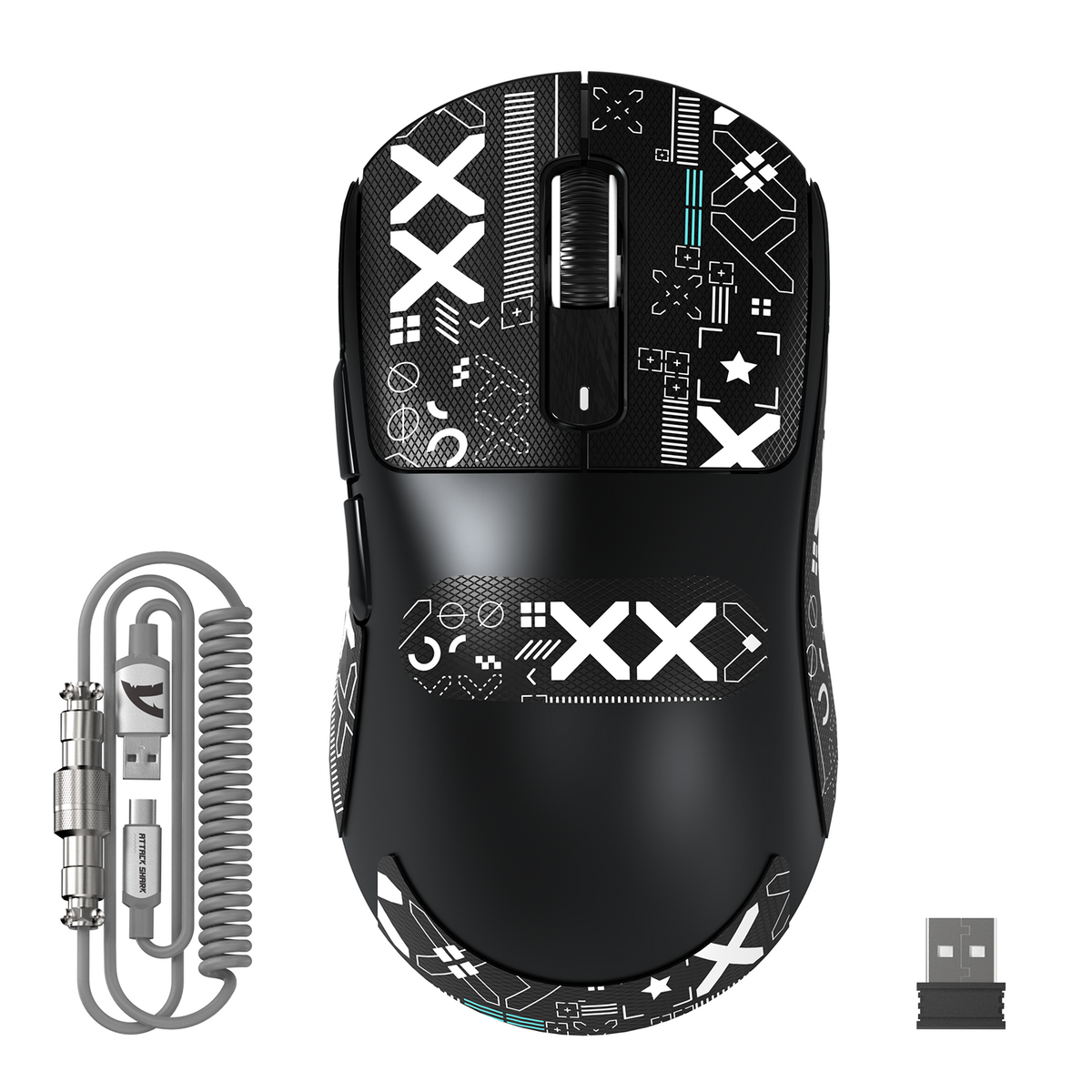 ATTACK SHARK X3 MAX PAW3950 kabellose Gaming-Maus mit C06-Mausspiralkabel