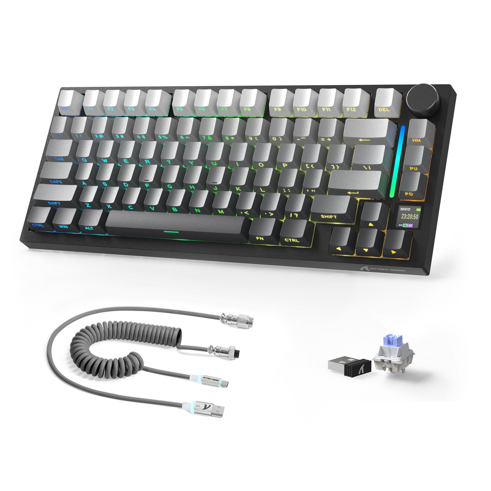 ATTACK SHARK X820ULTRA Mechanical Keyboard with C01ULTRA Coiled Cable