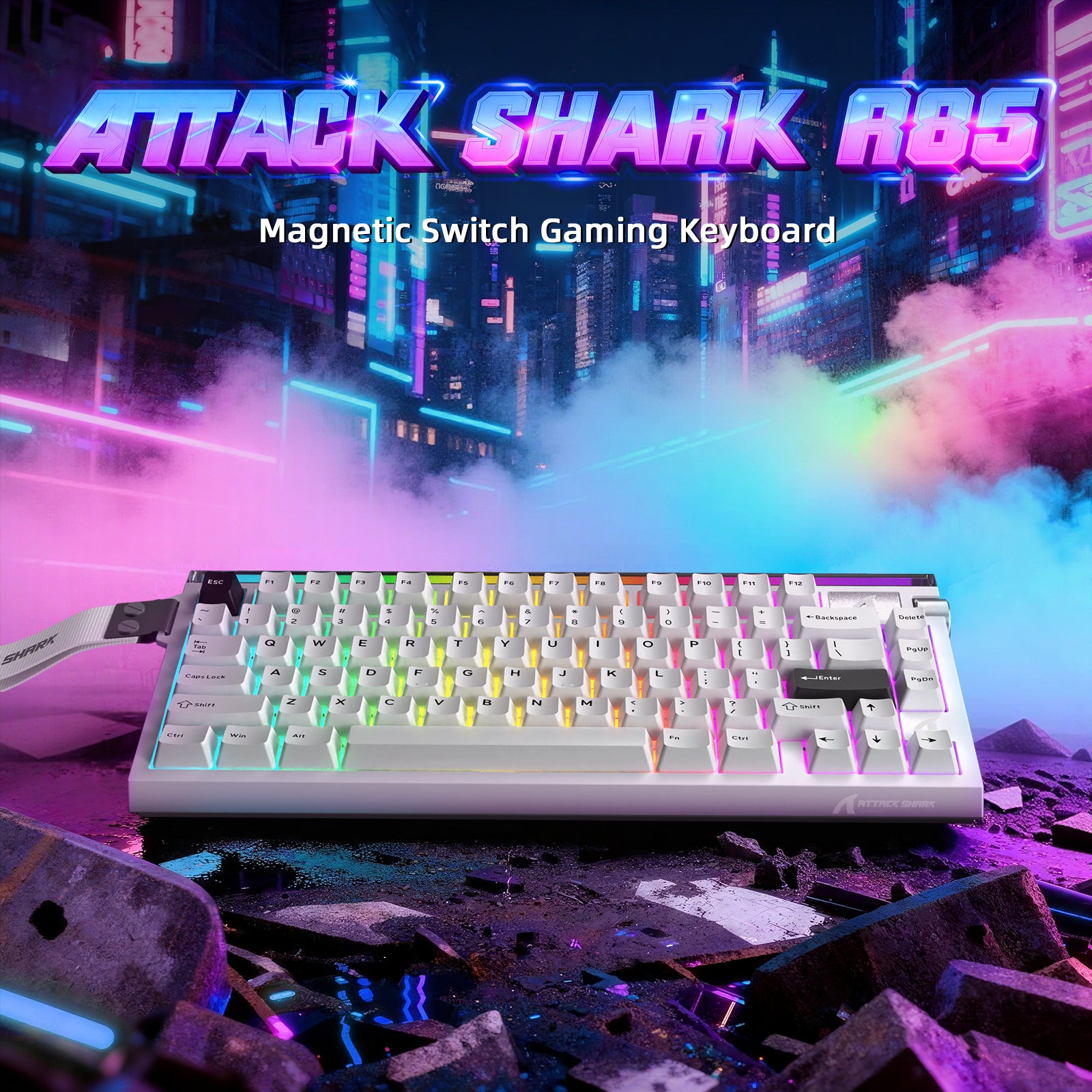 ATTACK SHARK R85 HE Rapid Trigger Keyboard with C01ULTRA LED Cable