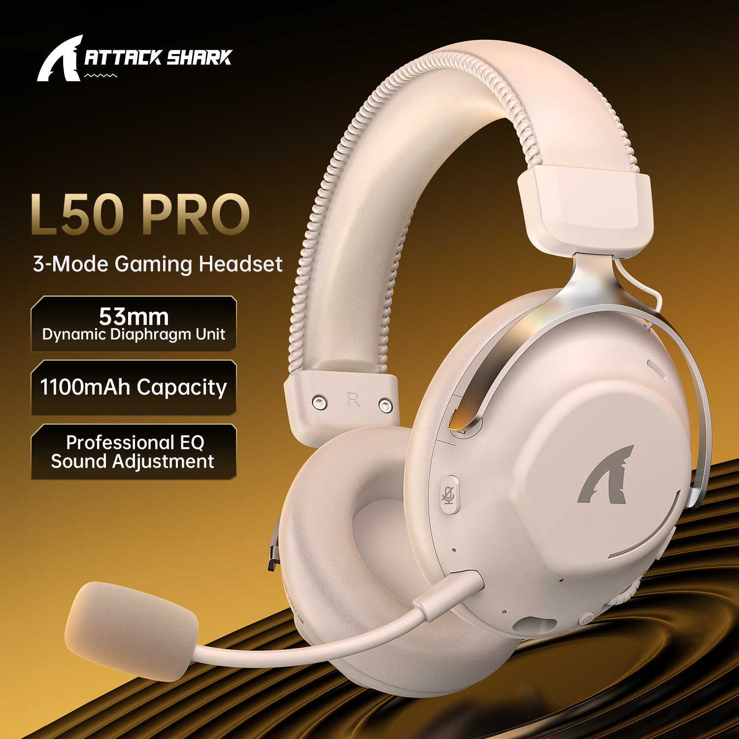 Auriculares inalámbricos para juegos ATTACK SHARK L50PRO con conexión de triple modo