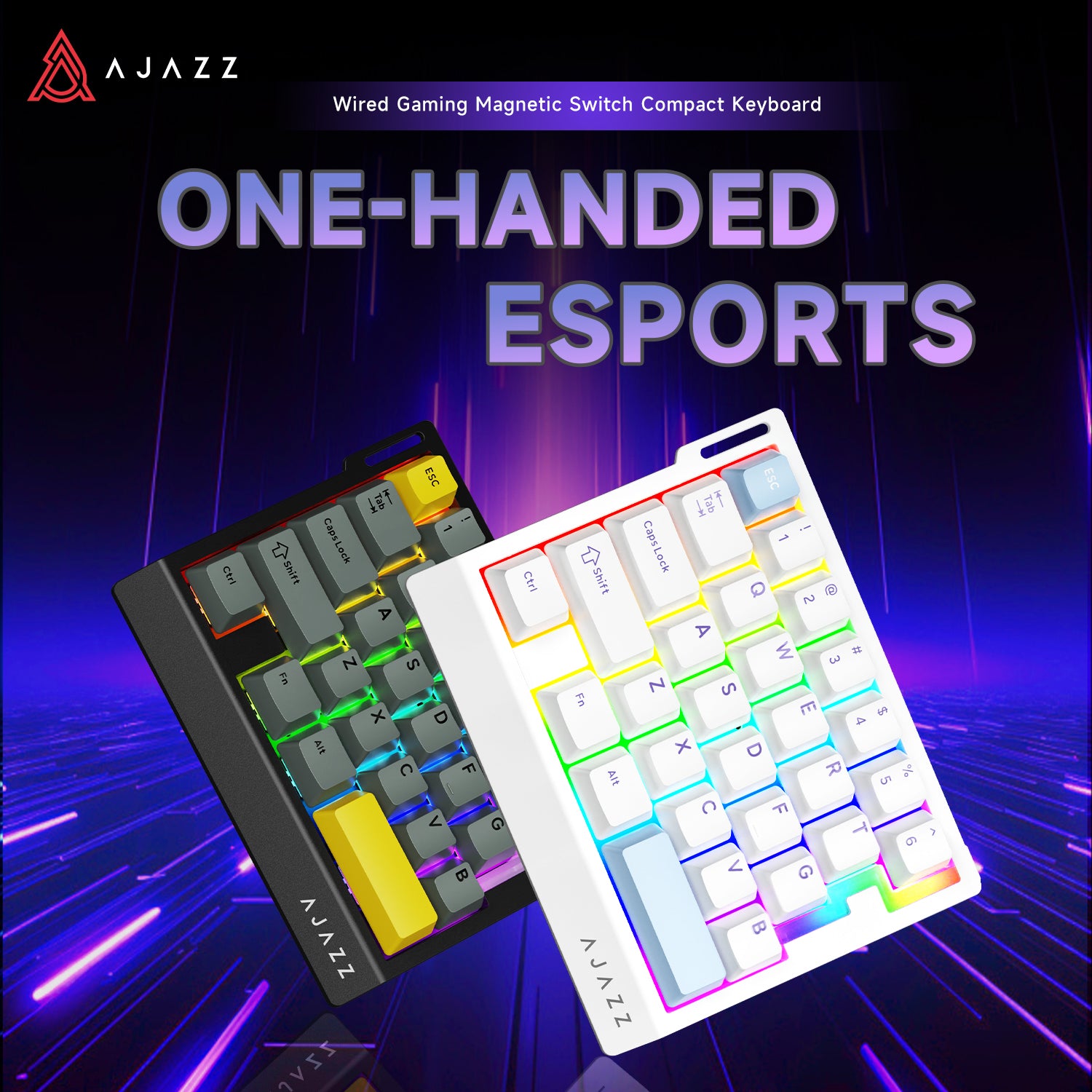 ATTACK SHARK x AJAZZ AK029 Wired One-Handed Mechanical Keyboard