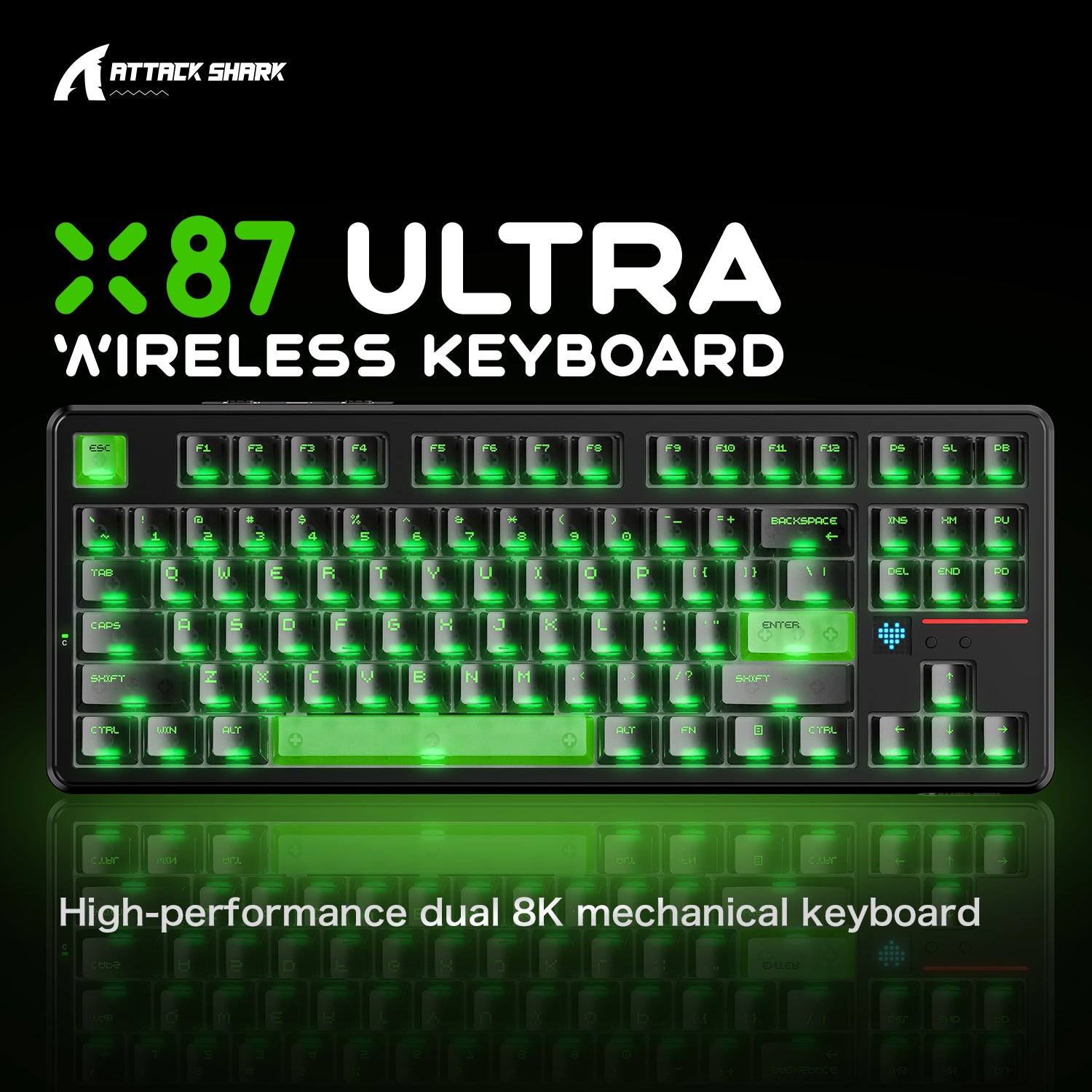 ATTACK SHARK X87 ULTRA Wireless Mechanical Keyboard With 8K Wireless Receiver