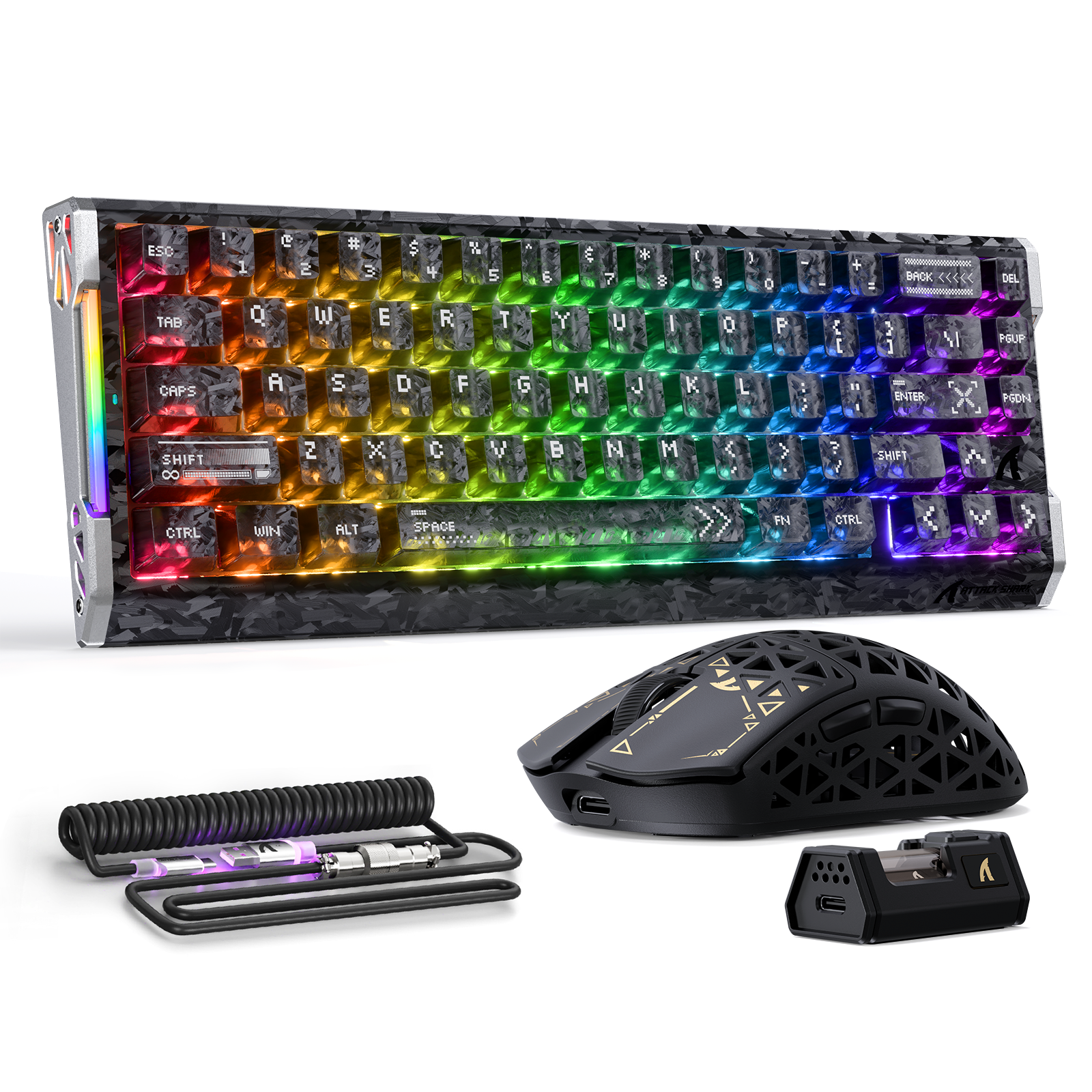 8K Carbon Fiber Gaming Bundle | 60% HE Keyboard & Mouse - Attack Shark