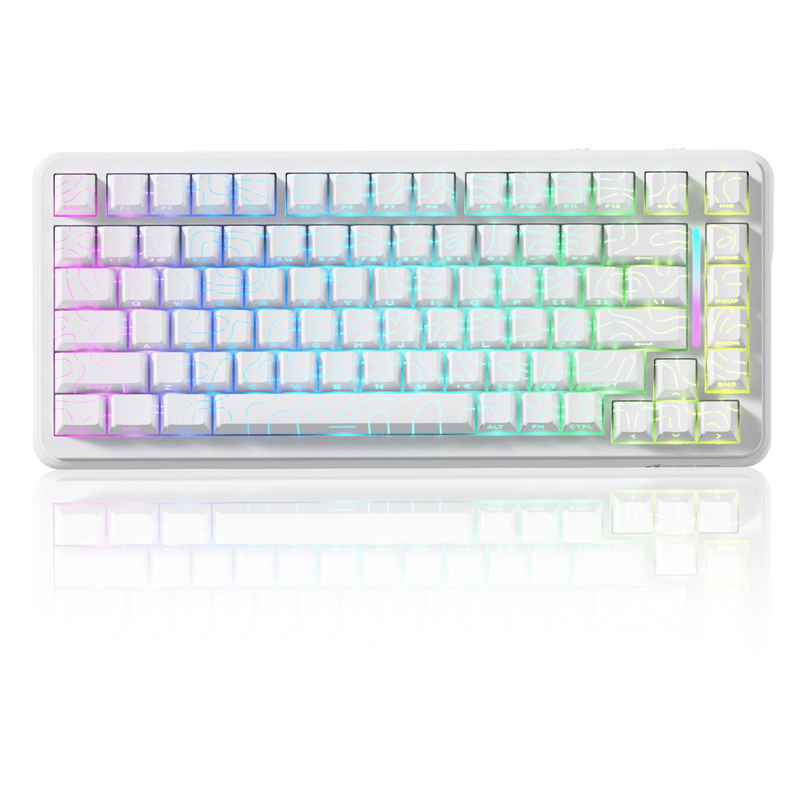 ATTACK SHARK X82PRO HE wireless gaming keyboard, white with RGB lighting, 75% TKL layout