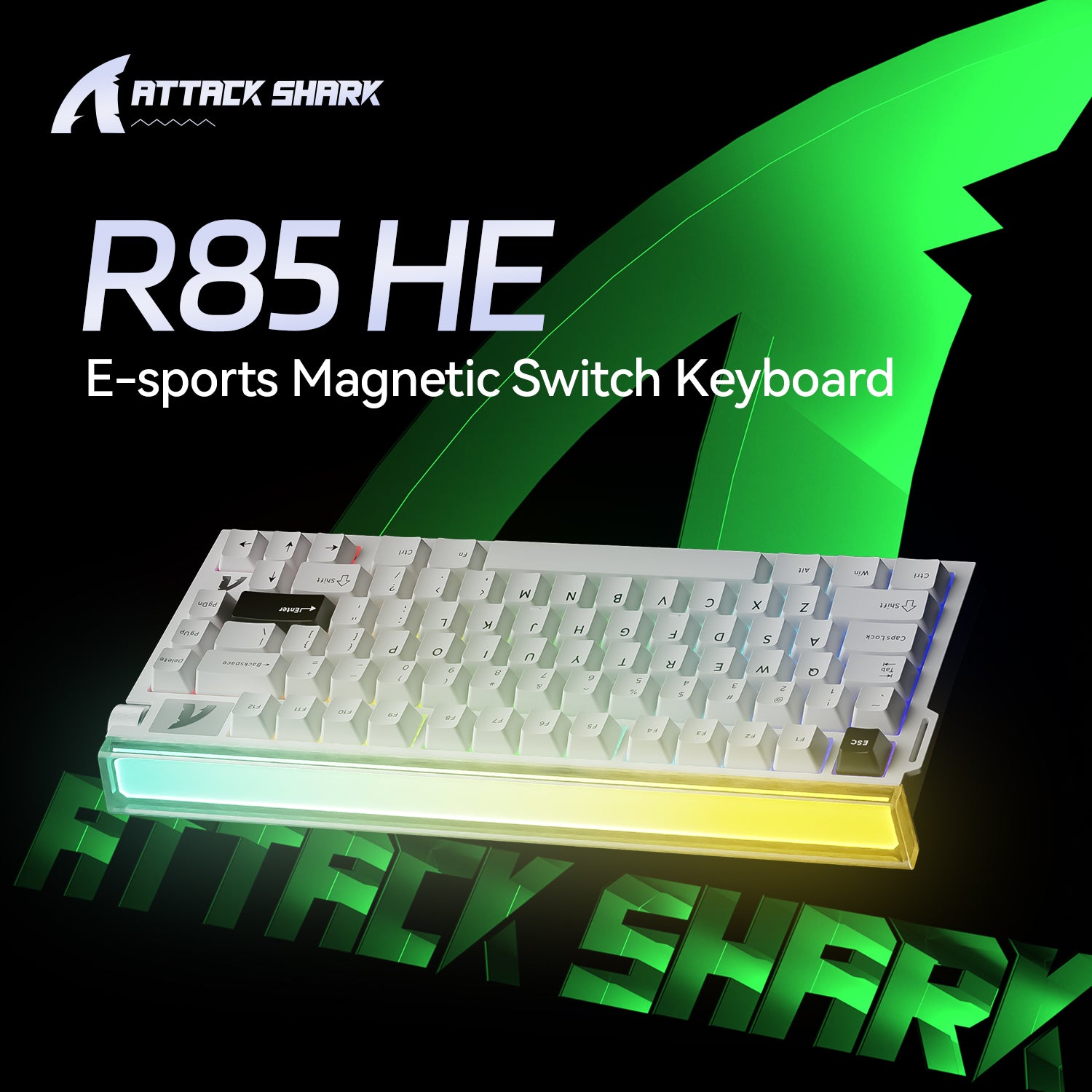 ATTACK SHARK R85 HE ラピッドトリガーキーボード マグネティックスイッチ(カスタムライトボックス付き)