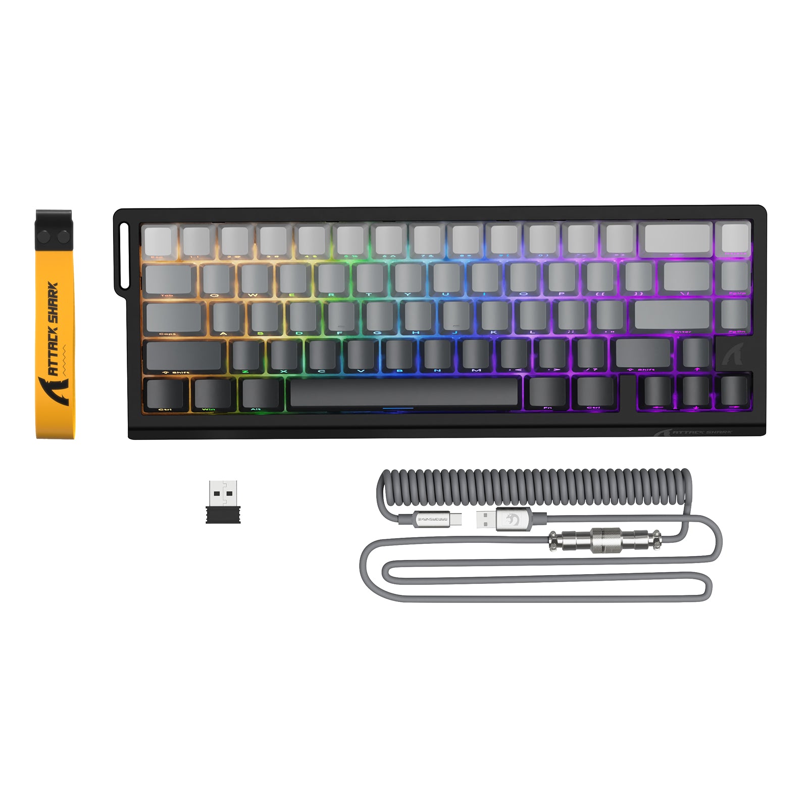 ATTACK SHARK X68PRO HE Kabellose Rapid Trigger-Tastatur mit Spiralkabel