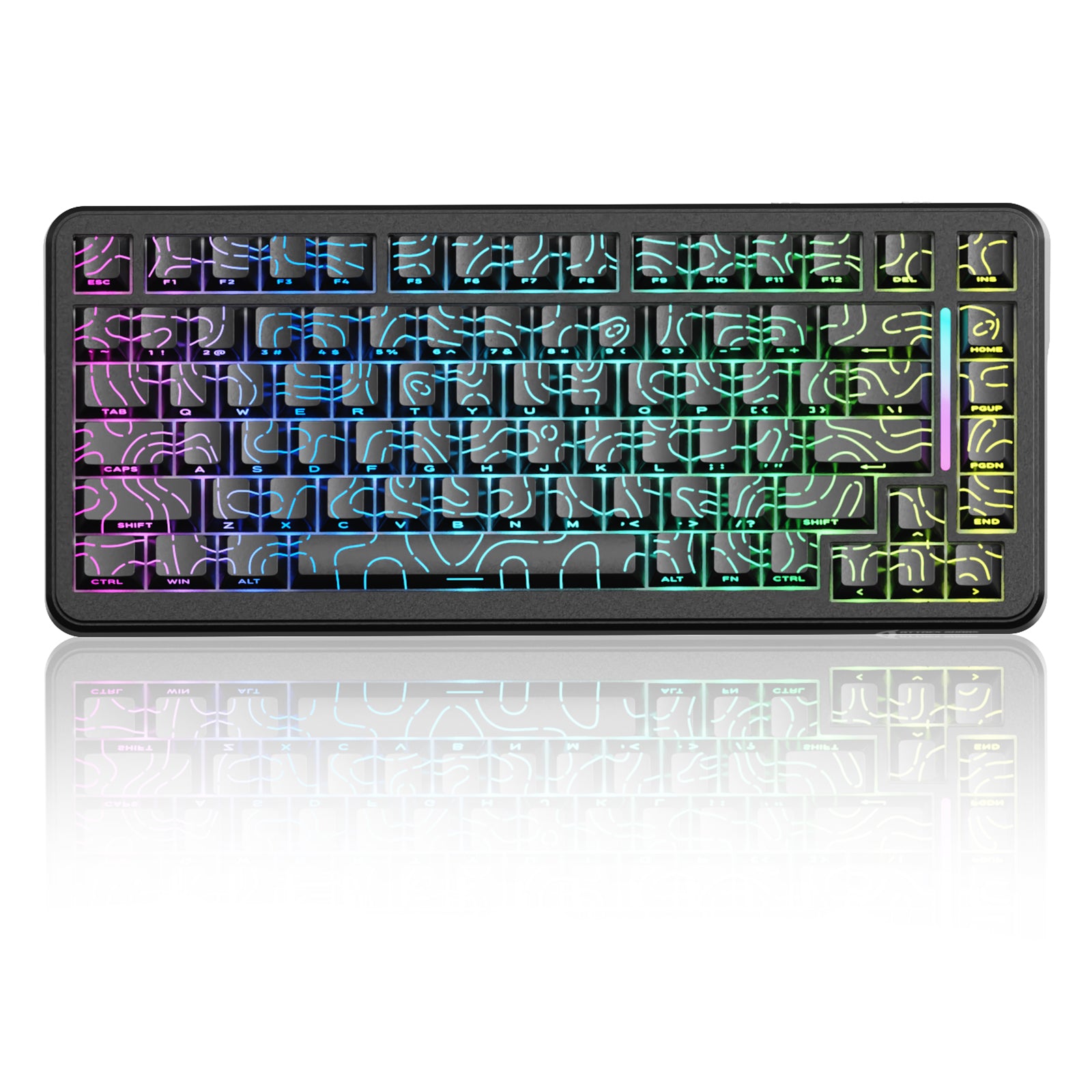 ATTACK SHARK X82PRO HE gaming keyboard with RGB lighting and 75% TKL layout