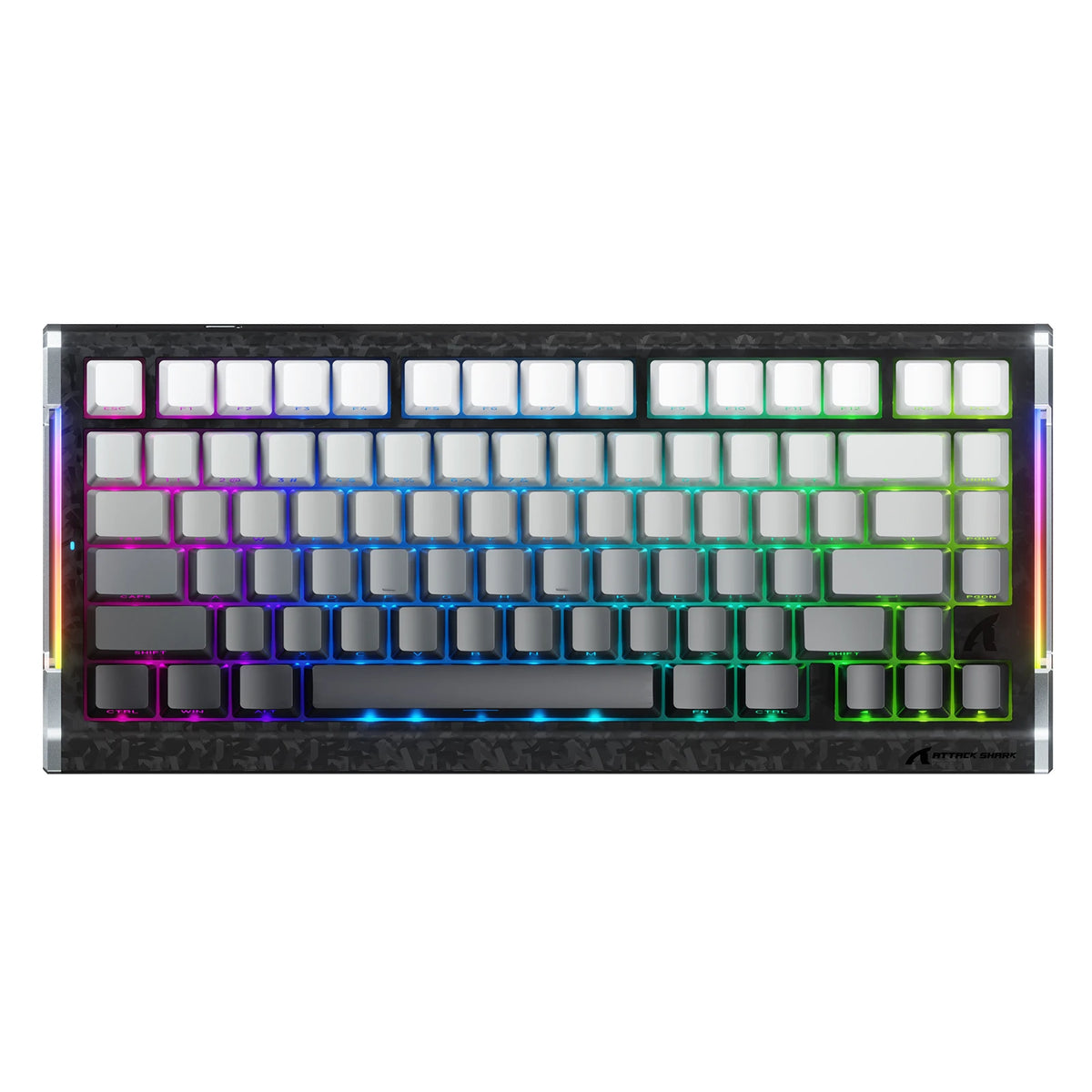 ATTACK SHARK R86 HE 카본 파이버 유선 래피드 트리거 마그네틱 스위치 게이밍 키보드(C01 ULTRA RGB 코일 케이블 포함)