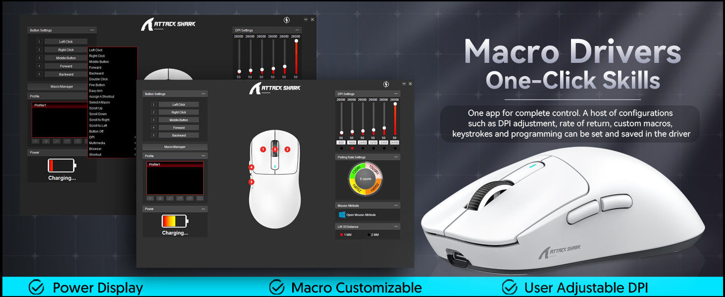 ATTACK SHARK X68HE Magnetische Tastatur mit X3 Gaming-Maus-Set