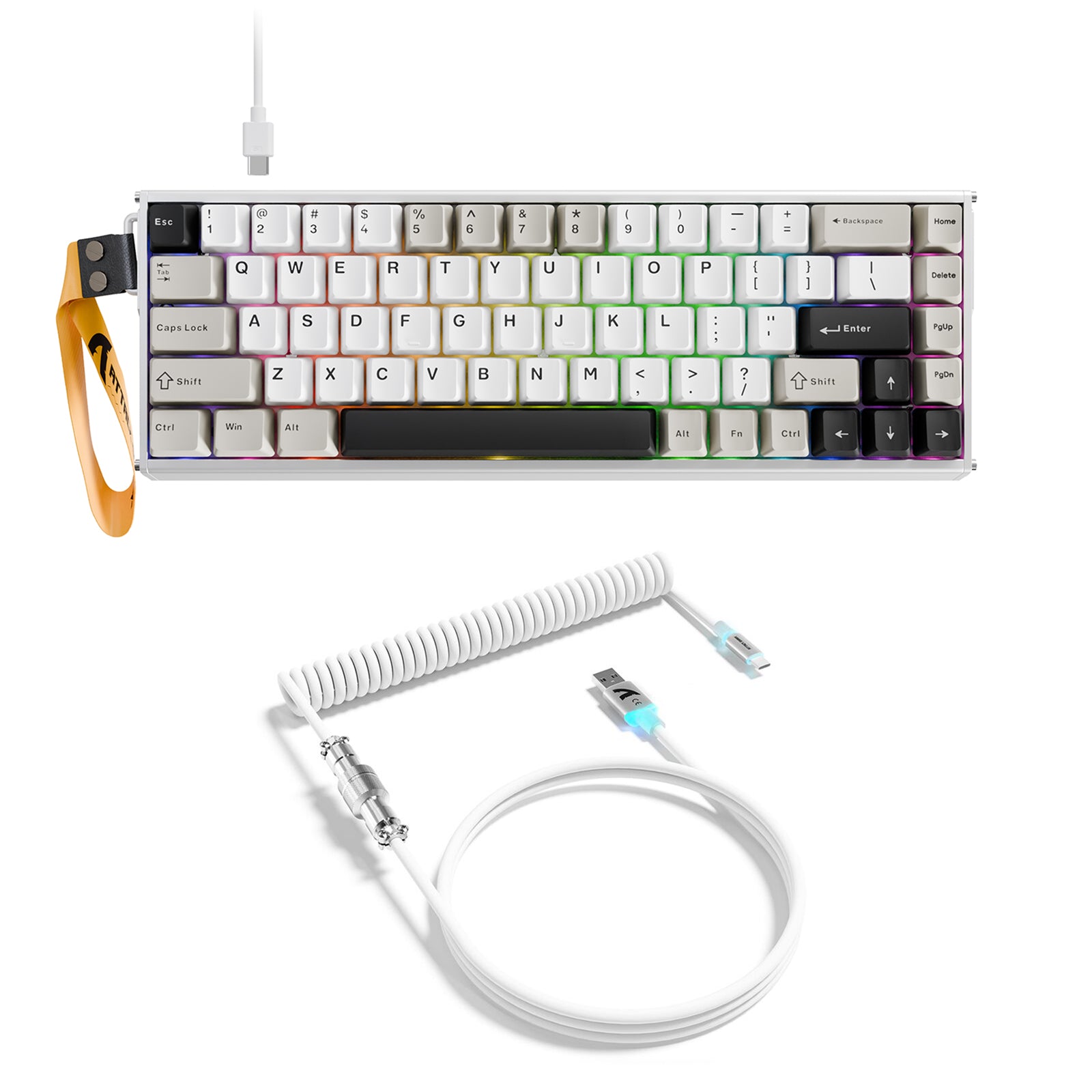 ATTACK SHARK X68MAX HE Rapid Trigger CNC-Aluminium-Tastatur mit Magnetschalter und C01Ultra RGB-Spiralkabel
