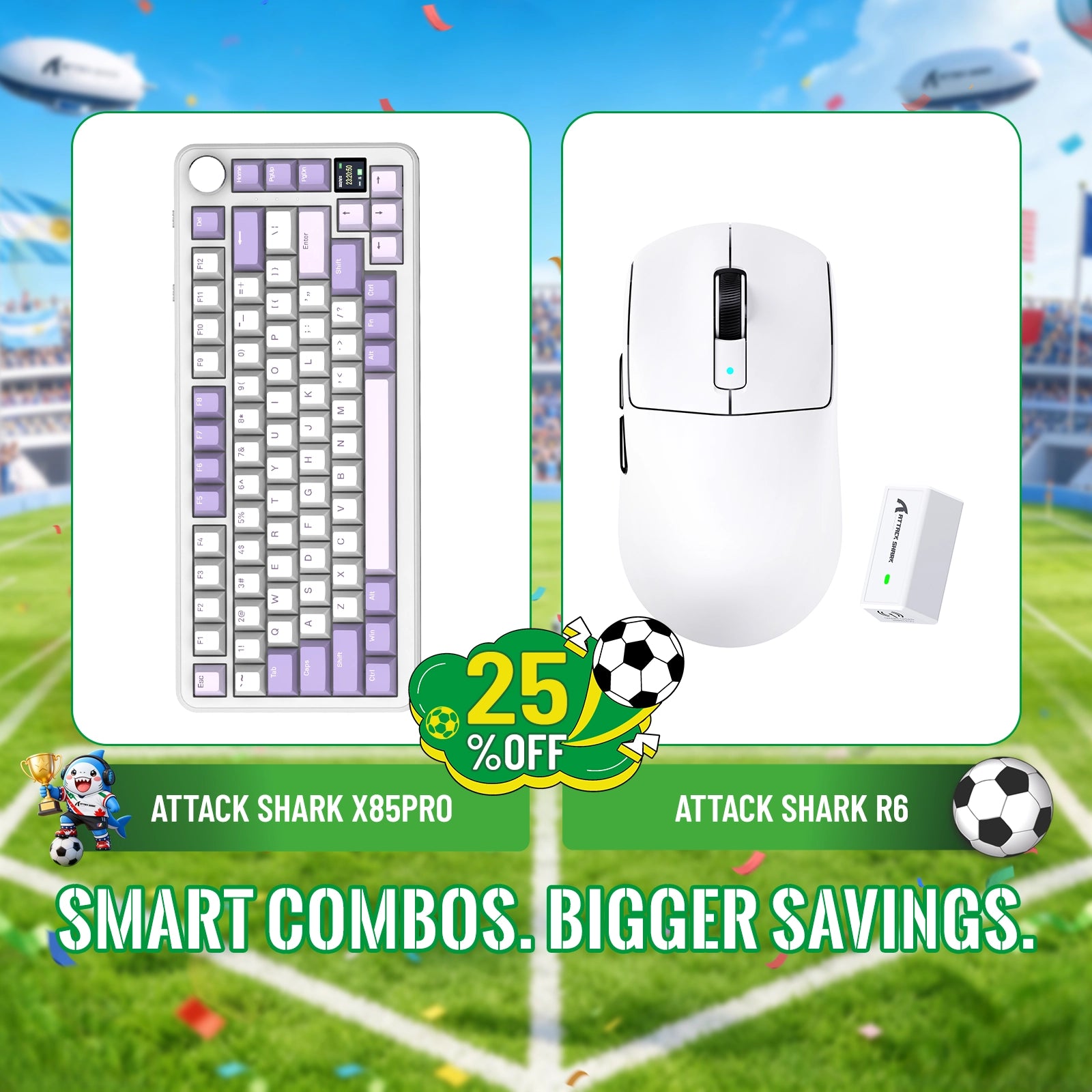 ATTACK SHARK X85PRO Tri-Modus Dichtung Mechanische Tastatur + R6 Kabellose Gaming-Maus Bundle
