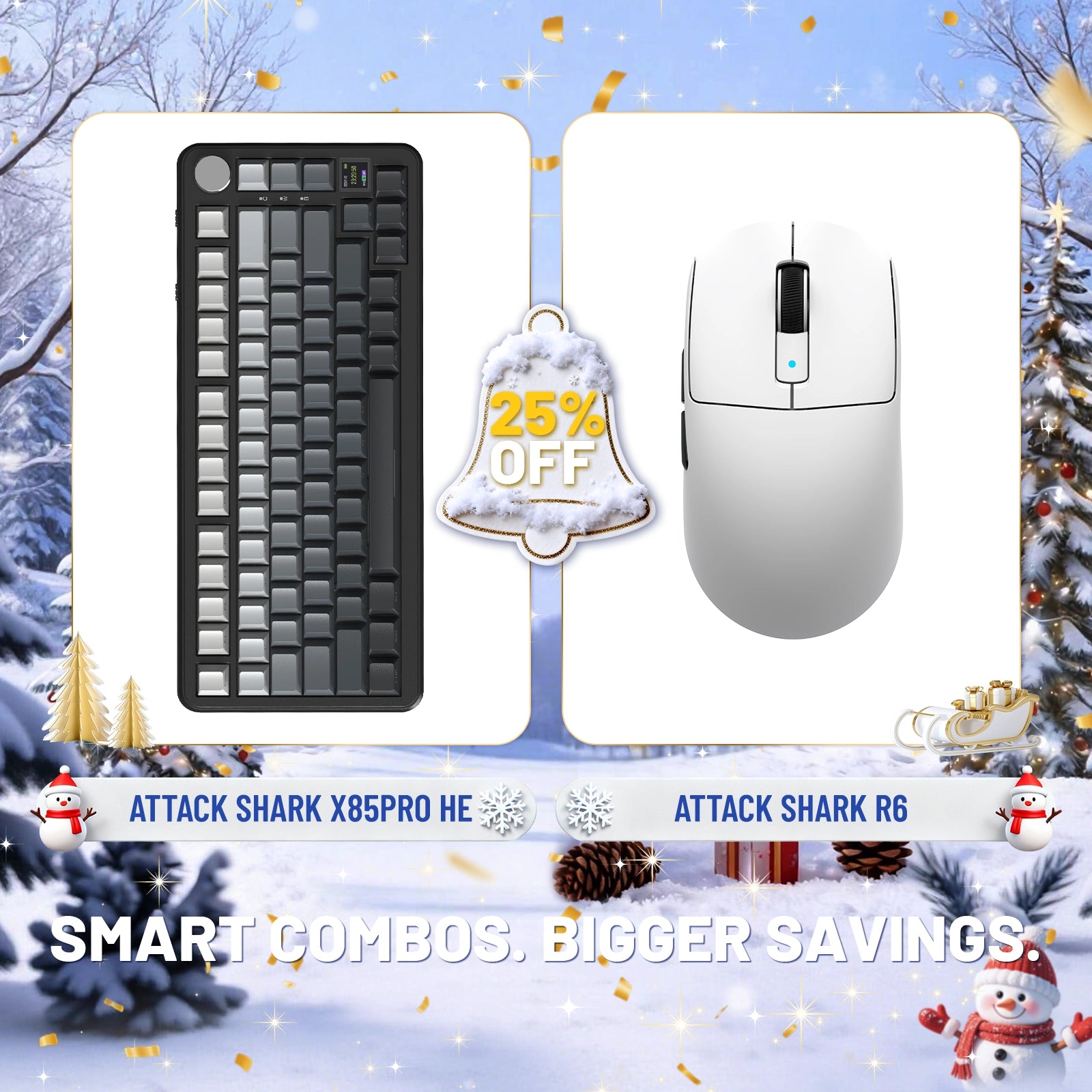 ATTACK SHARK X85PRO トライモードガスケットメカニカルキーボード + R6ワイヤレスゲーミングマウスバンドル