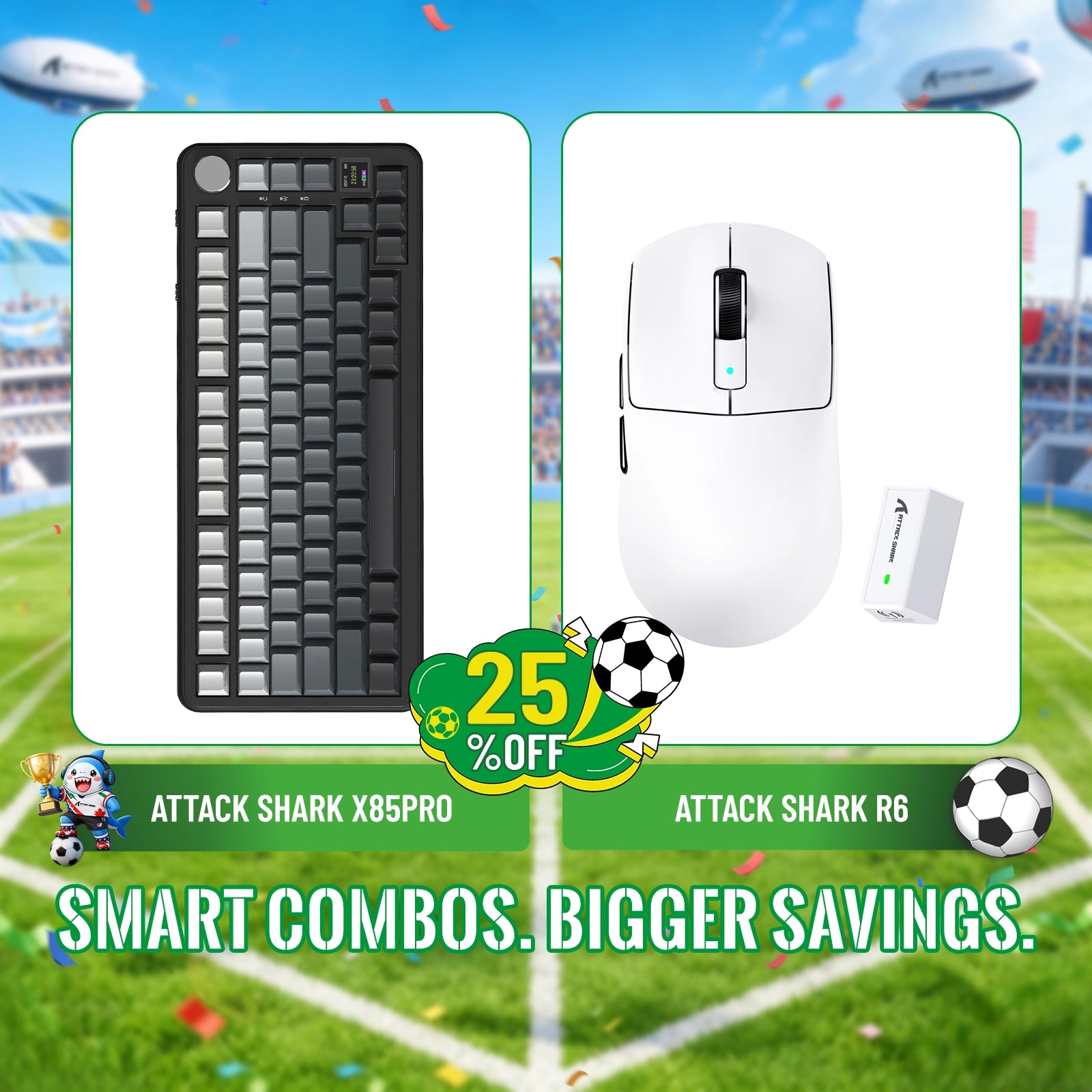 ATTACK SHARK X85PRO Tri-Modus Dichtung Mechanische Tastatur + R6 Kabellose Gaming-Maus Bundle