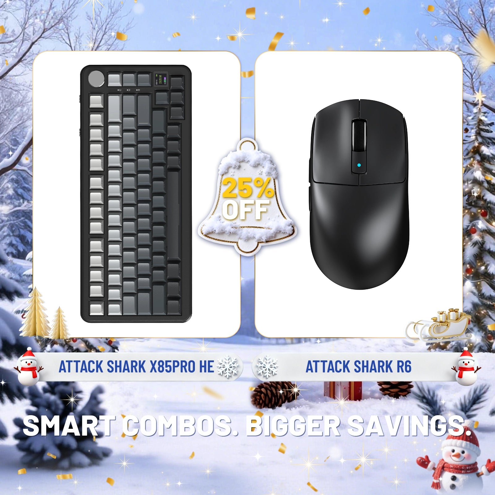 ATTACK SHARK X85PRO トライモードガスケットメカニカルキーボード + R6ワイヤレスゲーミングマウスバンドル