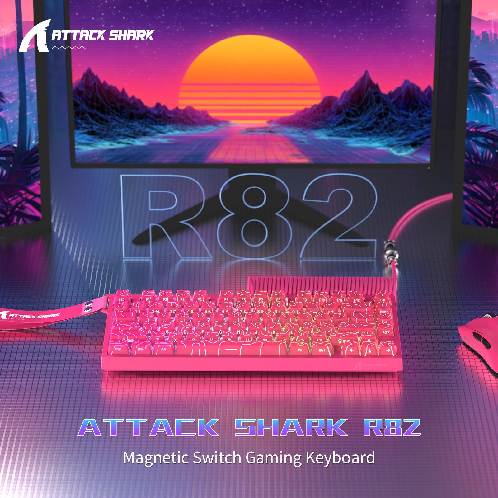 ATTACK SHARK R82 HE 有線 75% ゲーミングキーボード(C01ULTRA LEDケーブル付き)