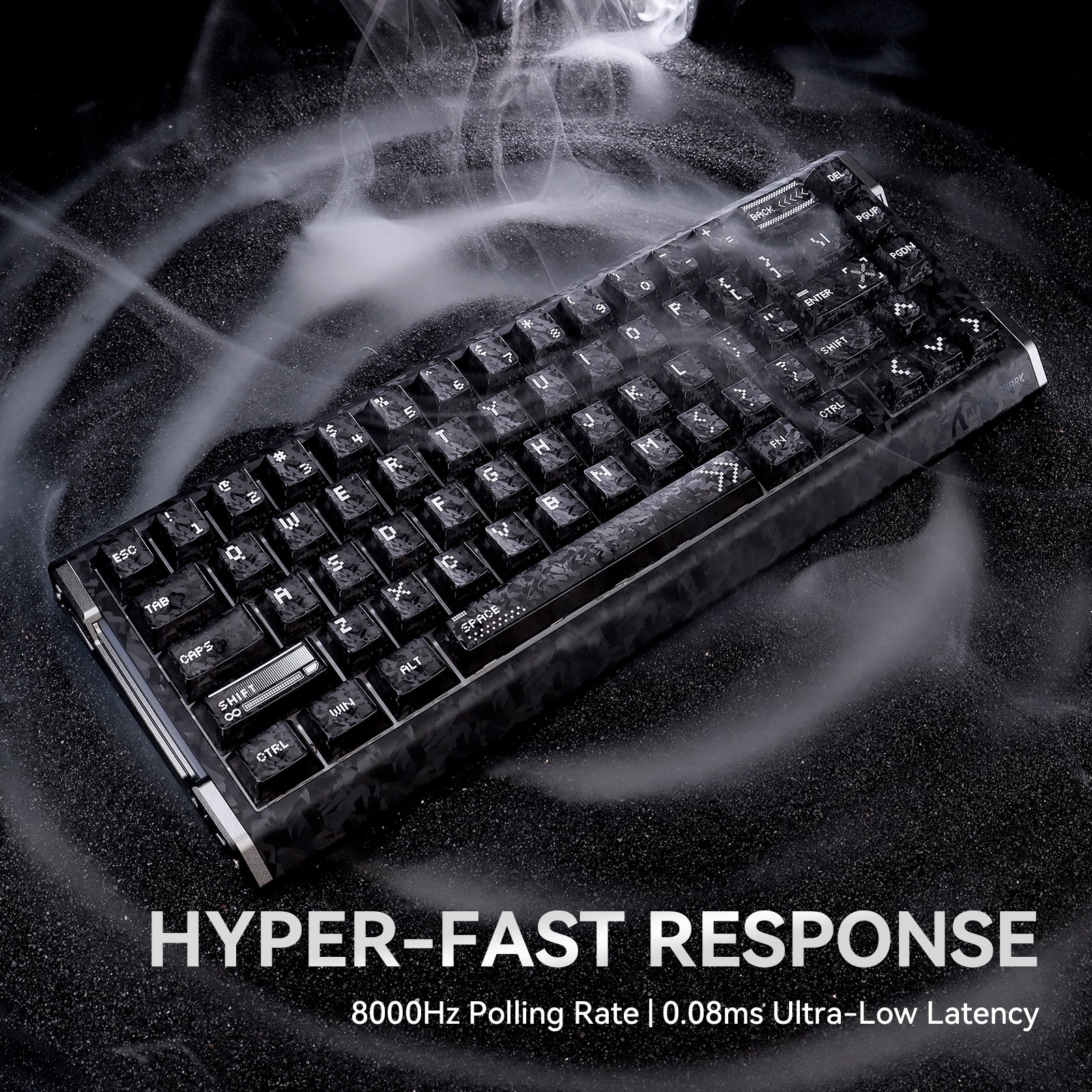 ATTACK SHARK R68 HE Carbon Fiber Rapid Trigger Keyboard with 8000Hz polling rate and ultra-low latency.
