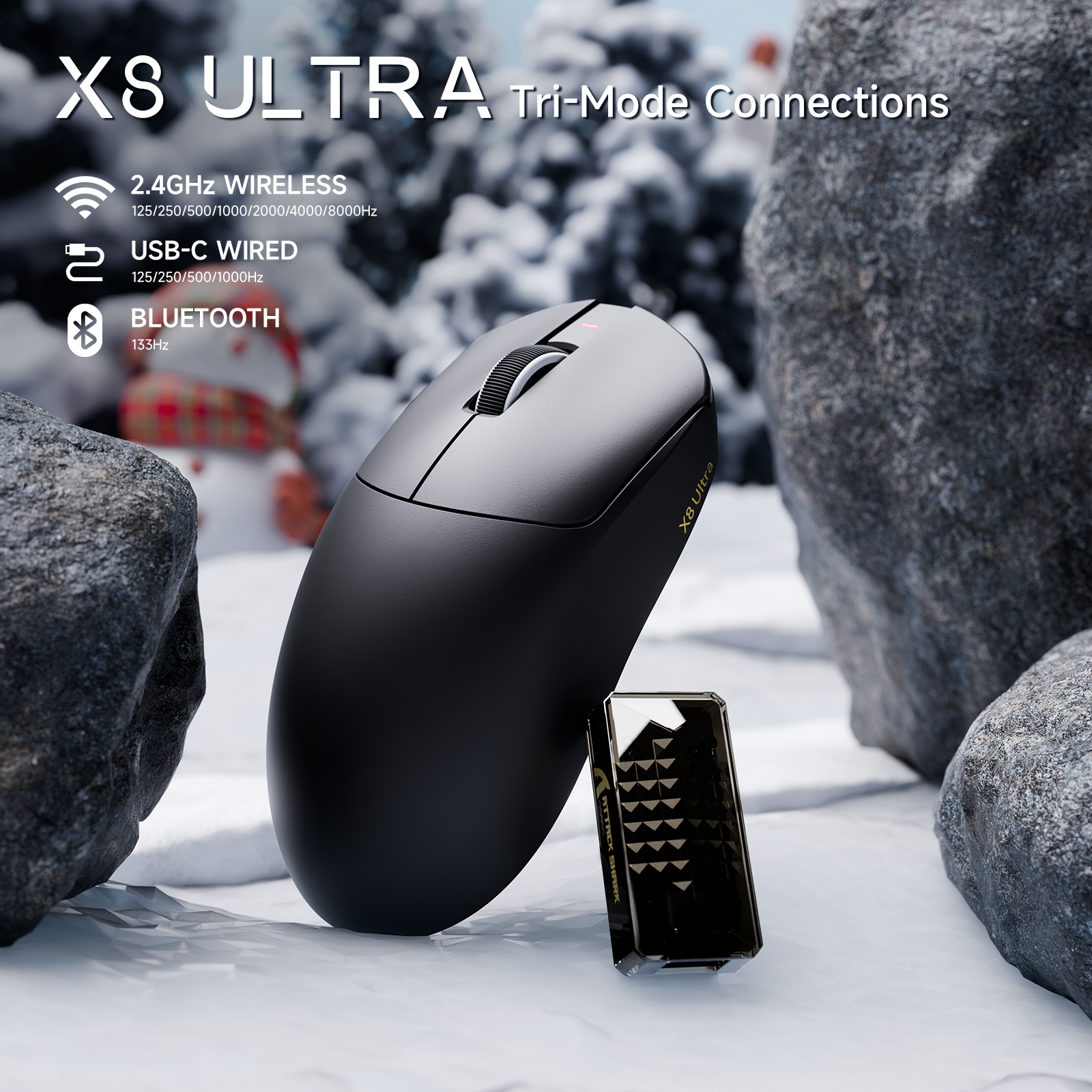 Ratón inalámbrico para juegos ATTACK SHARK X8 Ultra trimodo con cable C06 Ultra