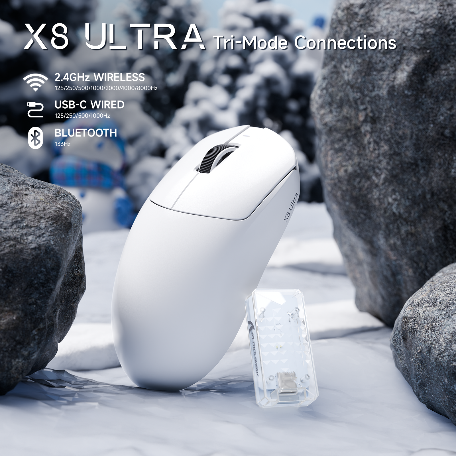 Ratón inalámbrico para juegos ATTACK SHARK X8 Ultra trimodo con cable C06 Ultra