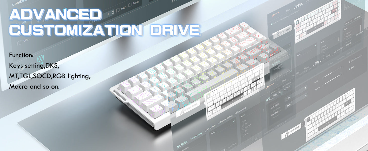 ATTACK SHARK X68HE Magnetische Tastatur mit X3 Gaming-Maus-Set