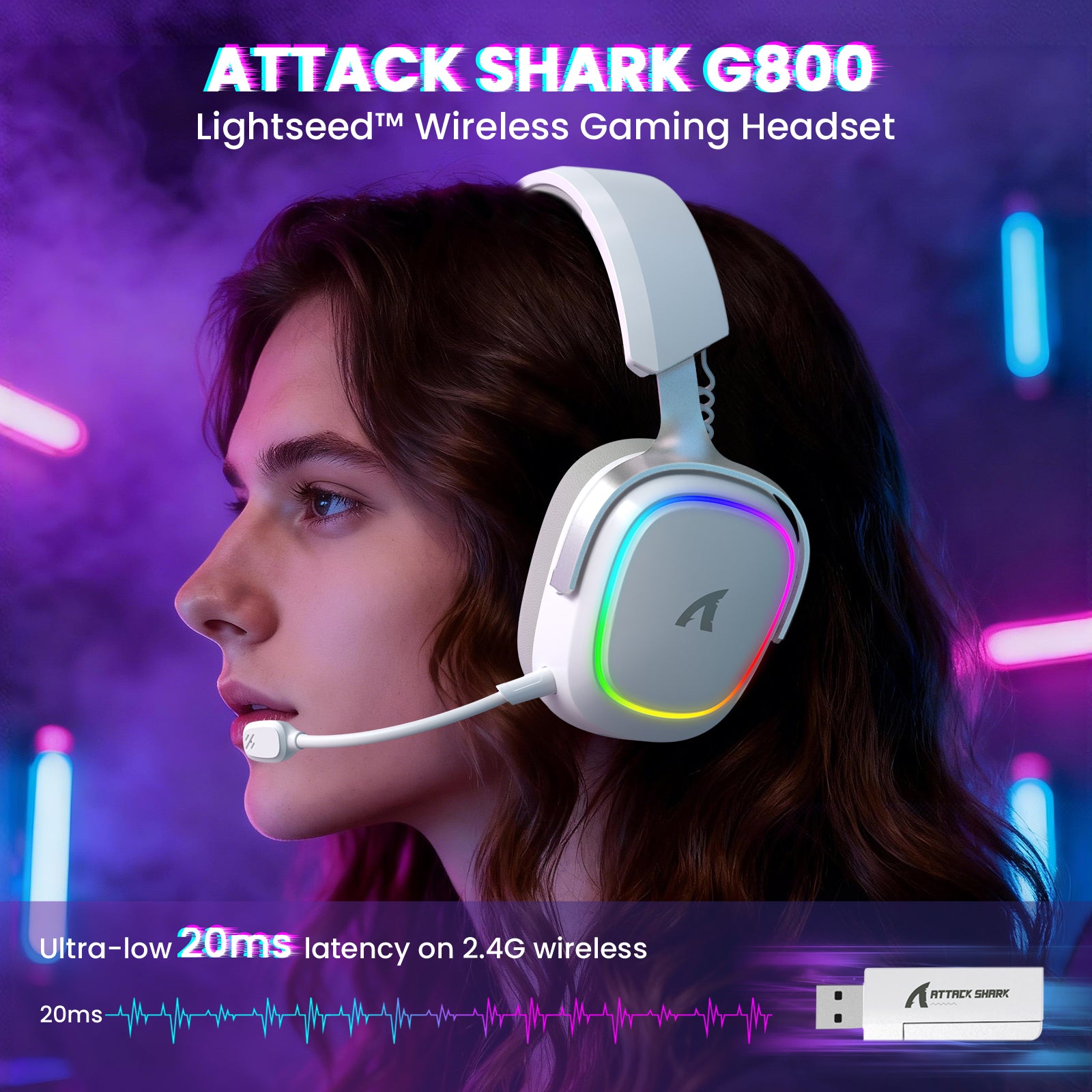 ATTACK SHARK G800 Kabelloses Gaming-Headset