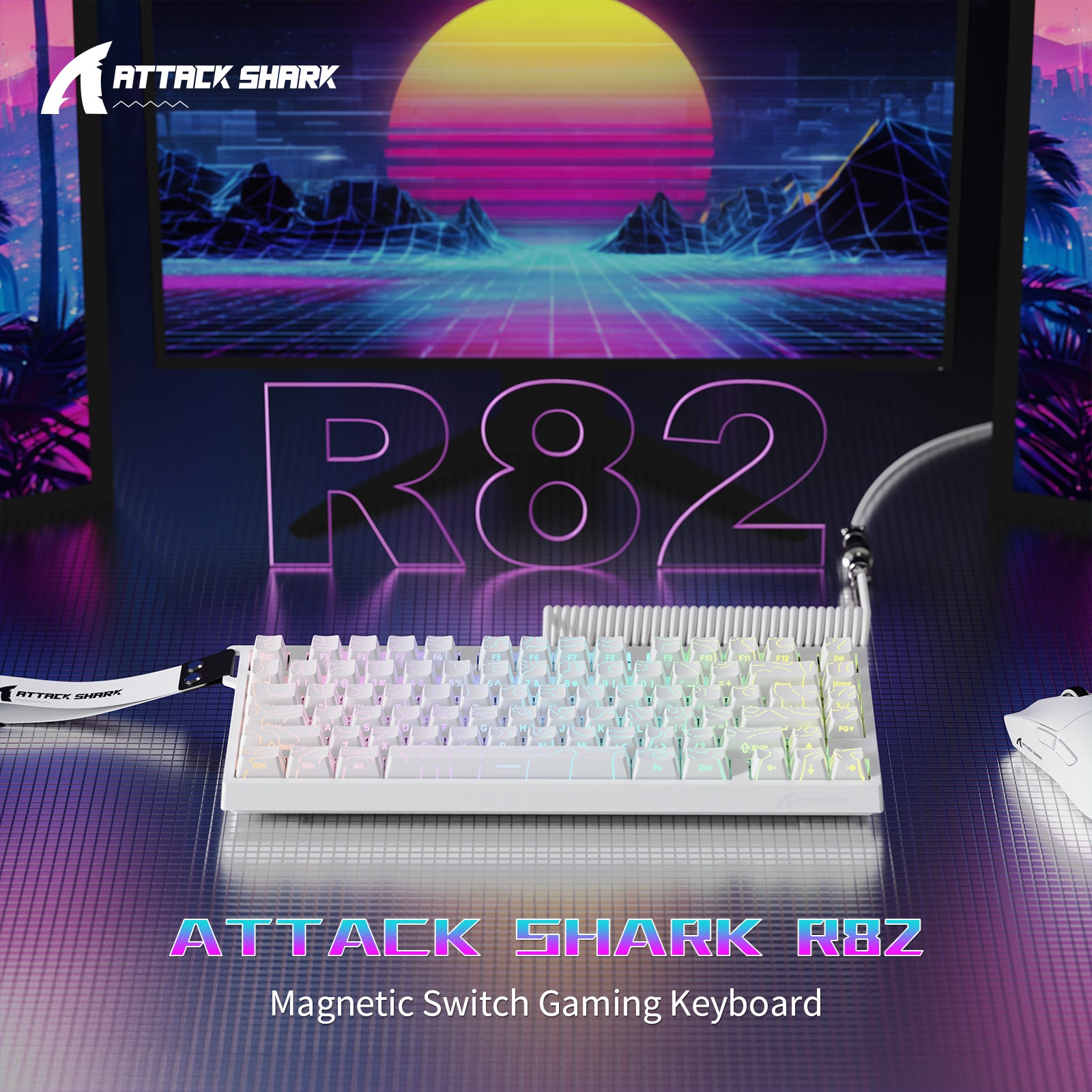 ATTACK SHARK R82 HE 有線 75% ゲーミングキーボード(C01ULTRA LEDケーブル付き)