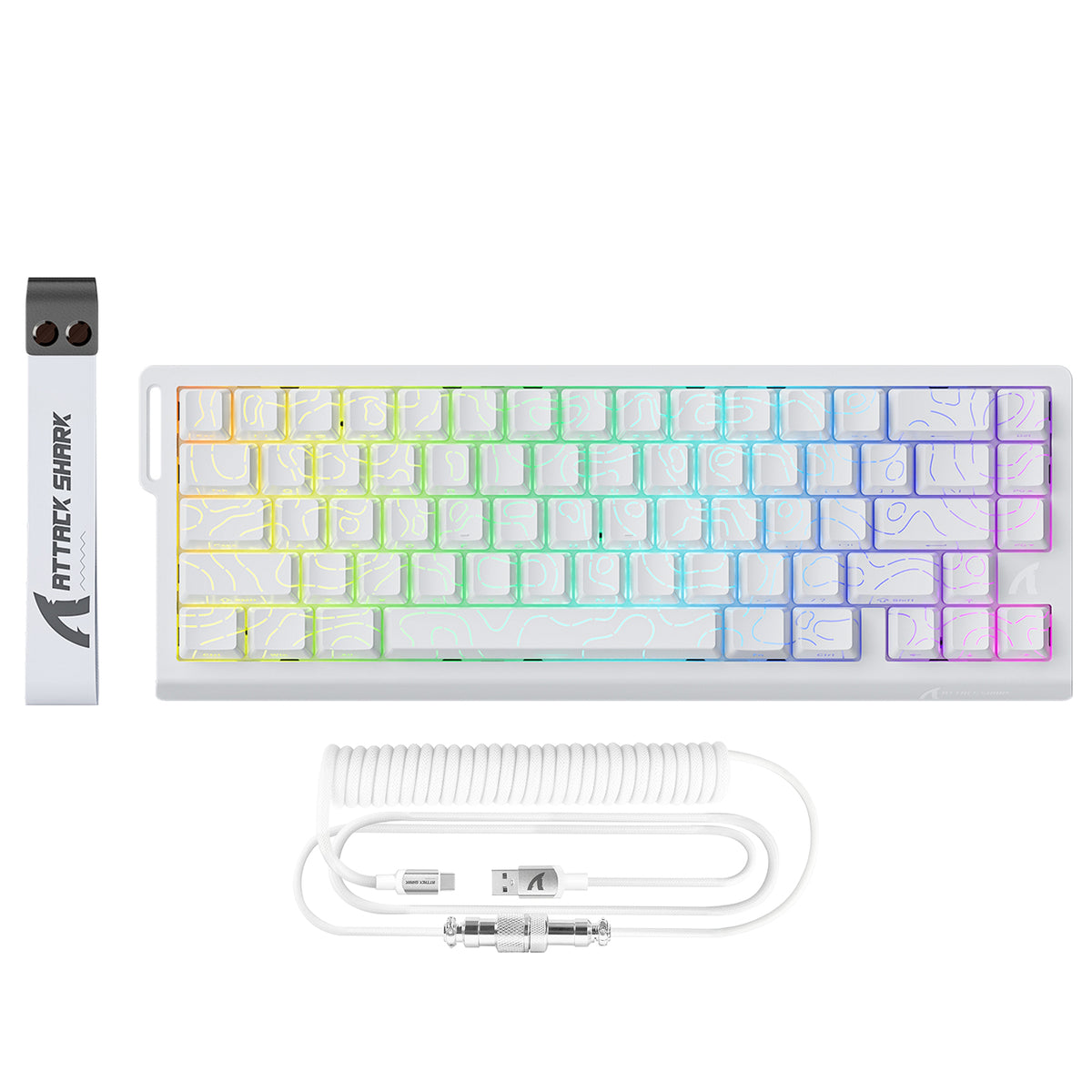 ATTACK SHARK X68 HE Rapid Trigger Tastatur Magnetischer Schalter mit C01PRO Spiralkabel