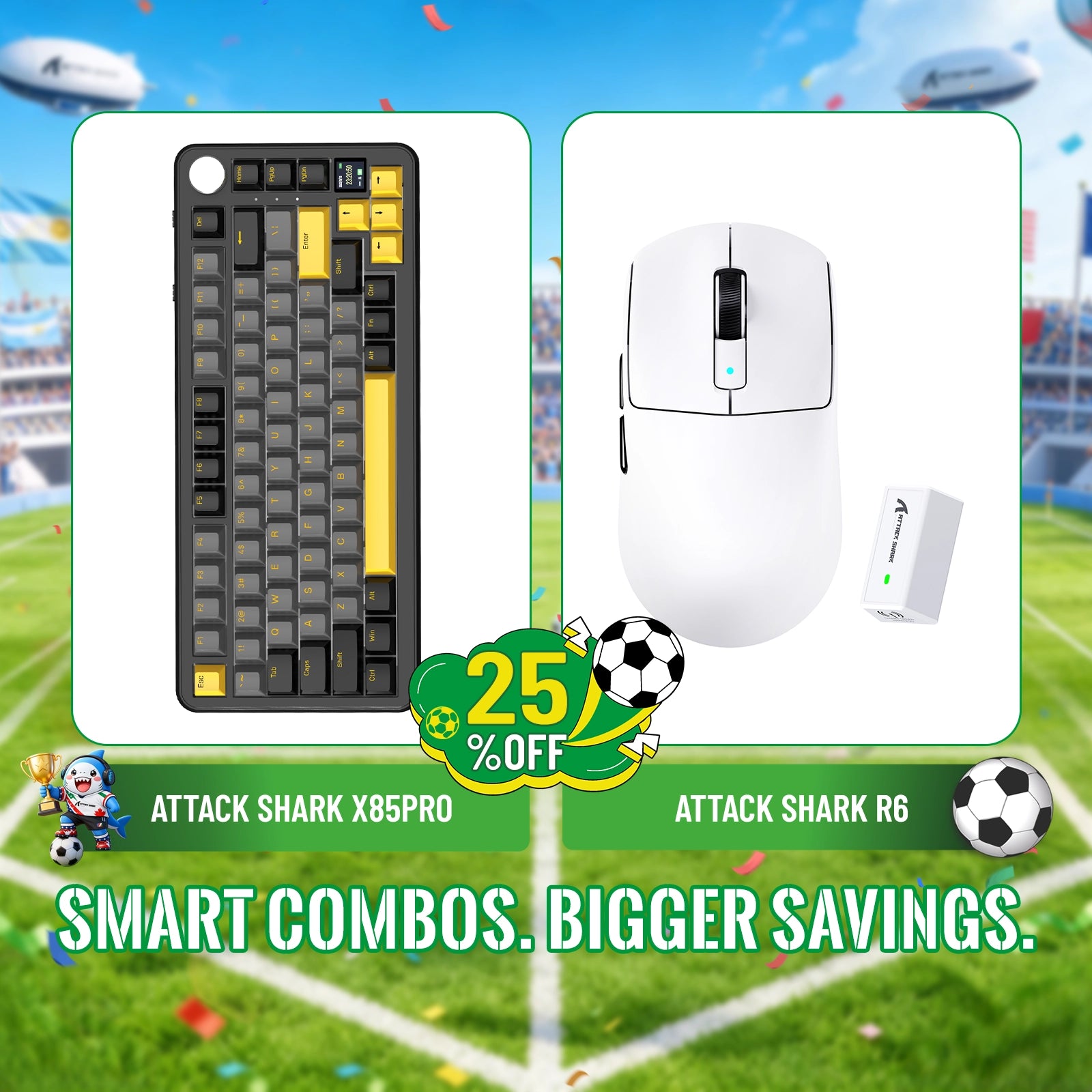 ATTACK SHARK X85PRO Tri-Modus Dichtung Mechanische Tastatur + R6 Kabellose Gaming-Maus Bundle
