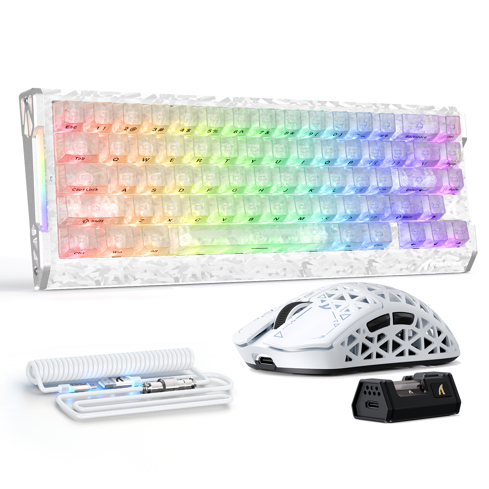 ATTACK SHARK R68 HE & R5 ULTRA カーボンファイバーゲーミングバンドル(C01ULTRAコイルケーブル付き)