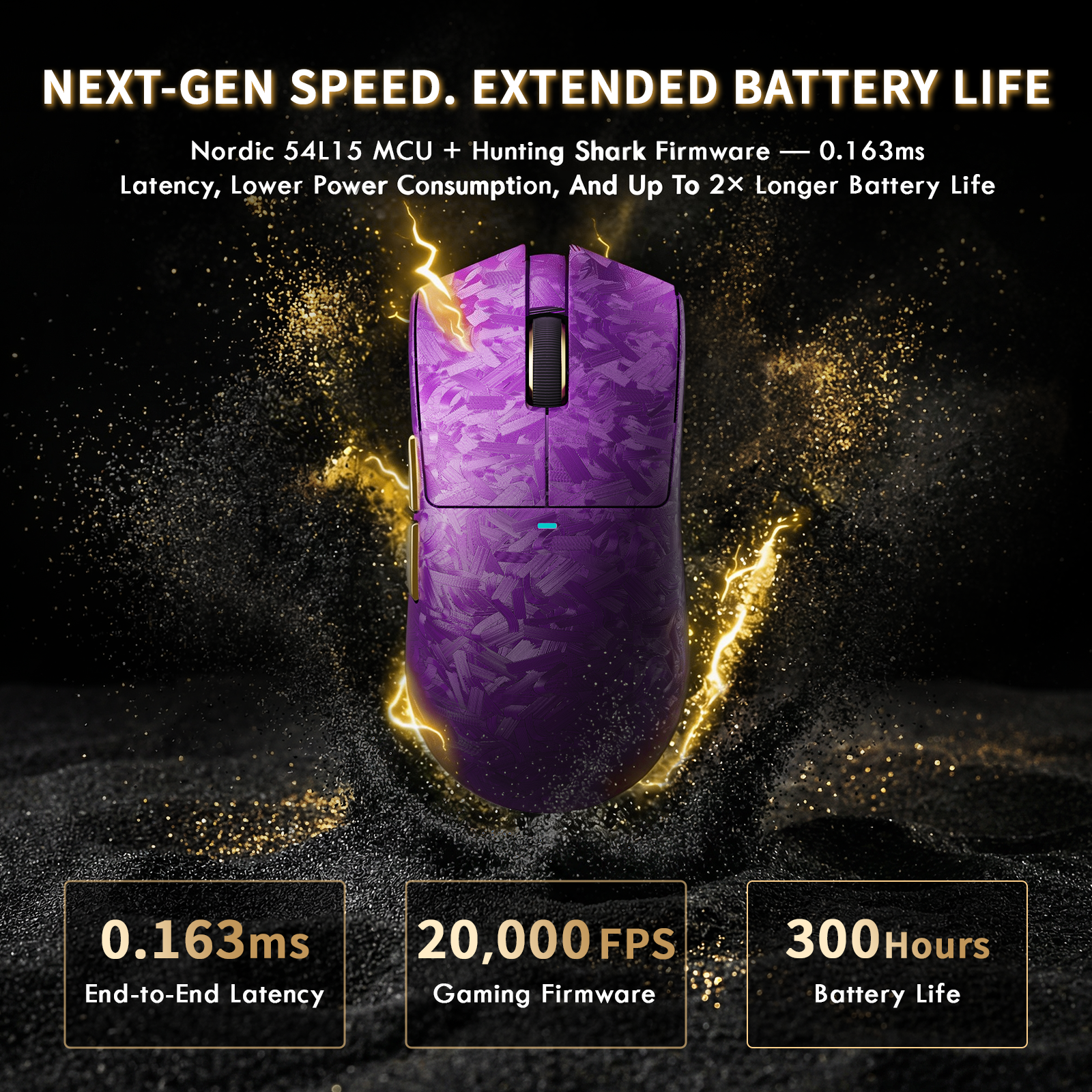 Mouse Gamer Sem Fio ATTACK SHARK X11 ULTRA Fibra de Carbono Com Cabo LED Ultra C06