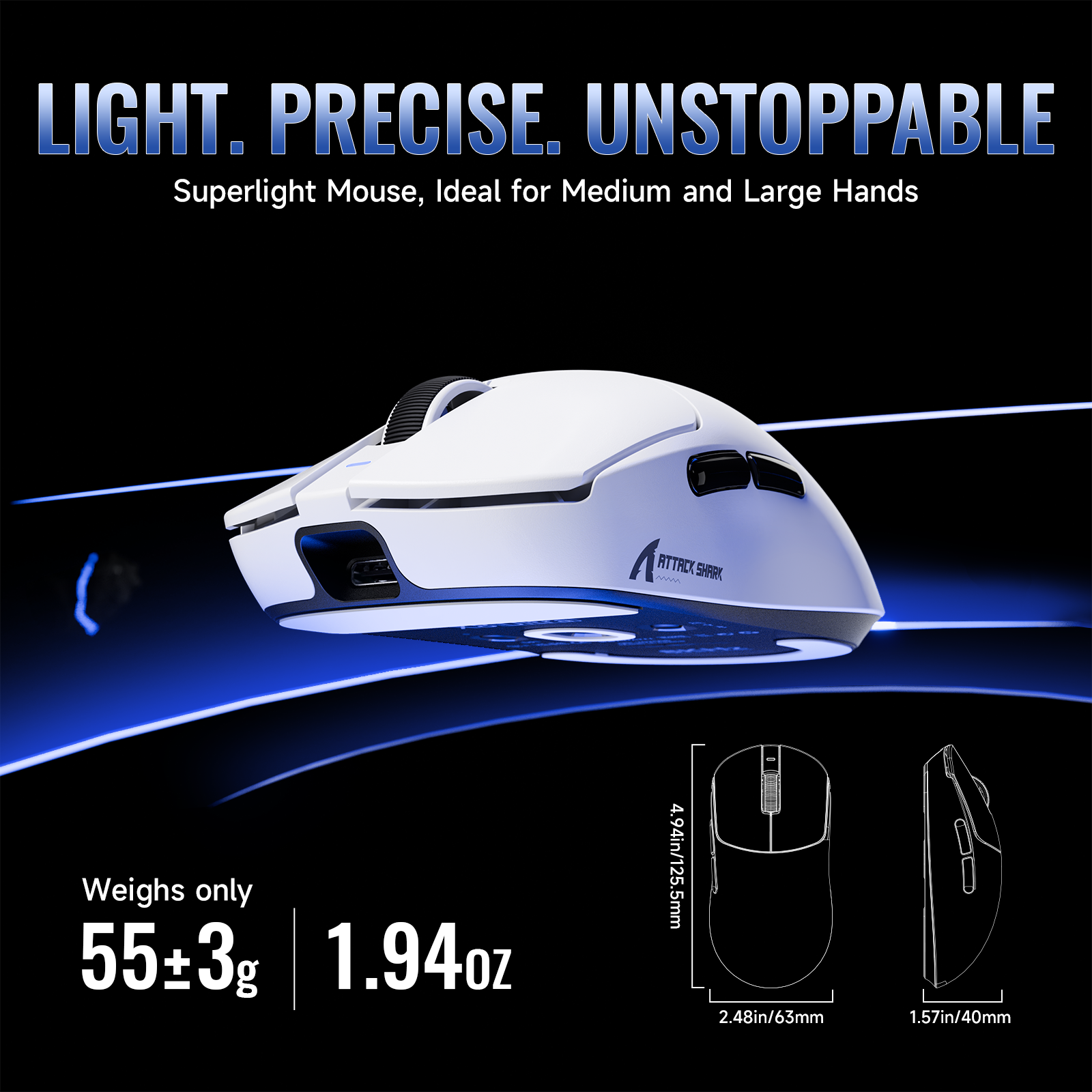 ATTACK SHARK X8 Series Tri-mode Lightweight Wireless Gaming Mouse