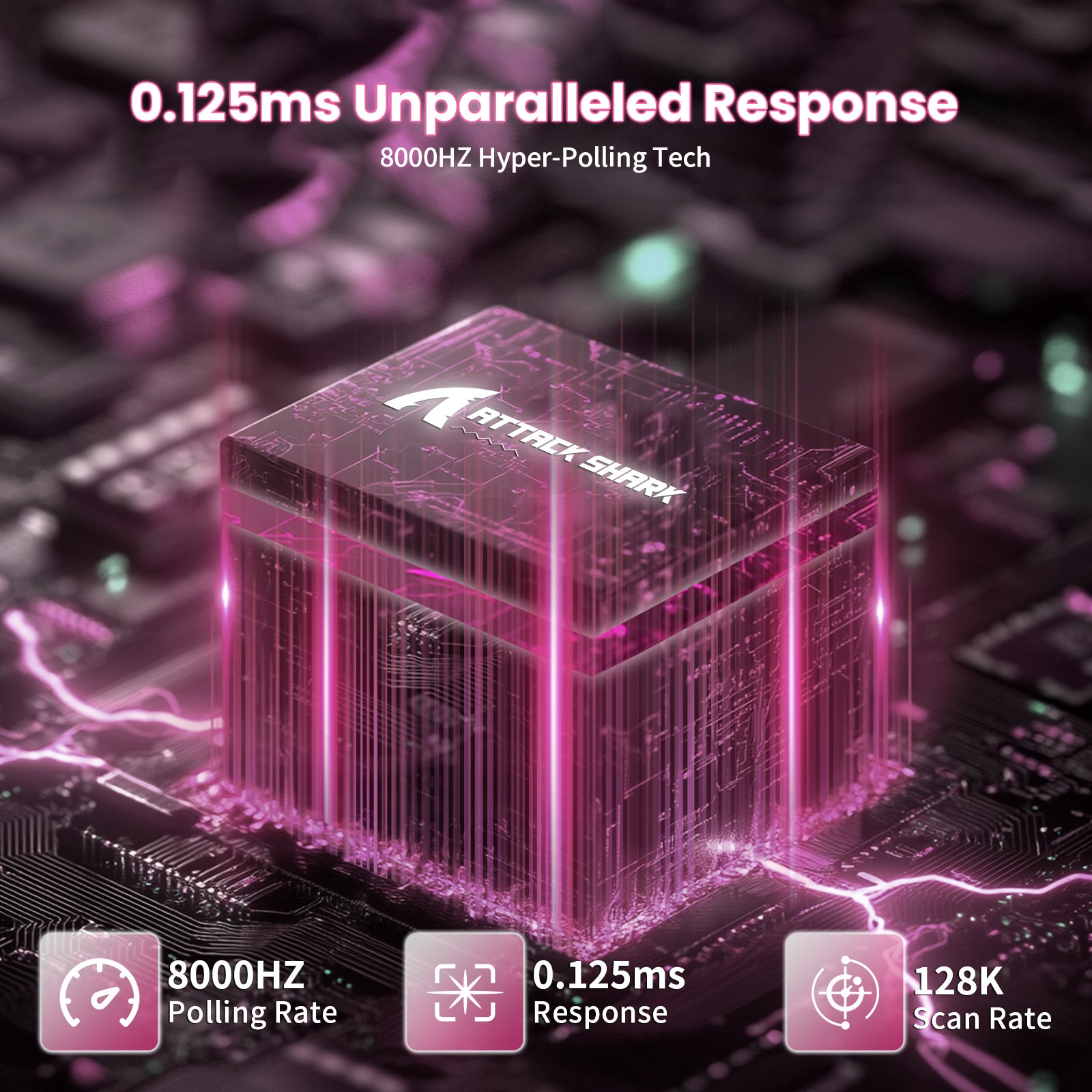 ATTACK SHARK X68 HE gaming keyboard, 0.125ms response, 8000Hz polling, for fast gaming