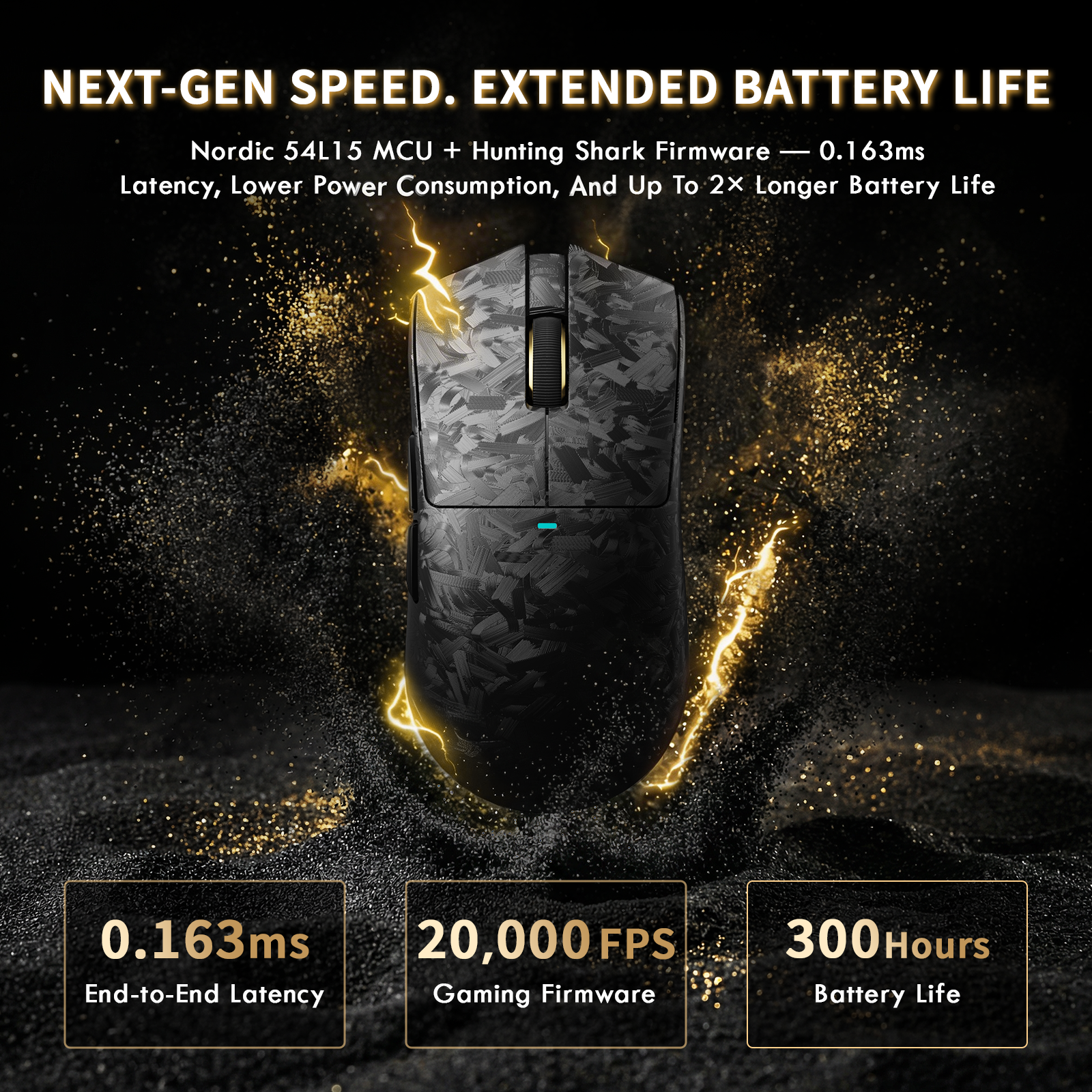 Mouse Gamer Sem Fio ATTACK SHARK X11 ULTRA Fibra de Carbono Com Cabo LED Ultra C06