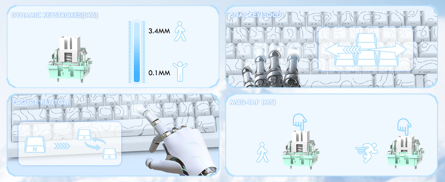 ATTACK SHARK X68HE Magnetische Tastatur mit X3 Gaming-Maus-Set