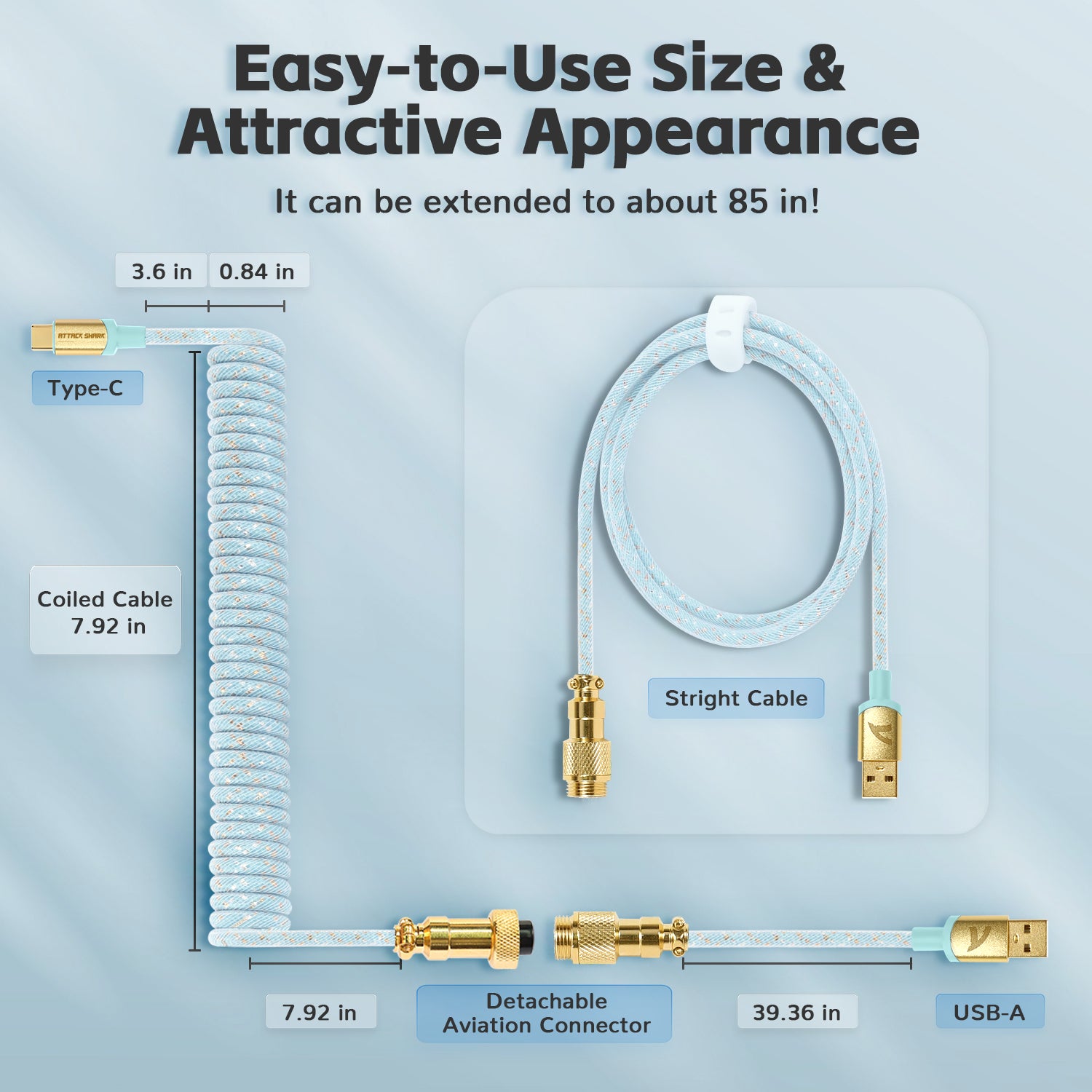 ATTACK SHARK C03 COILED CABLE