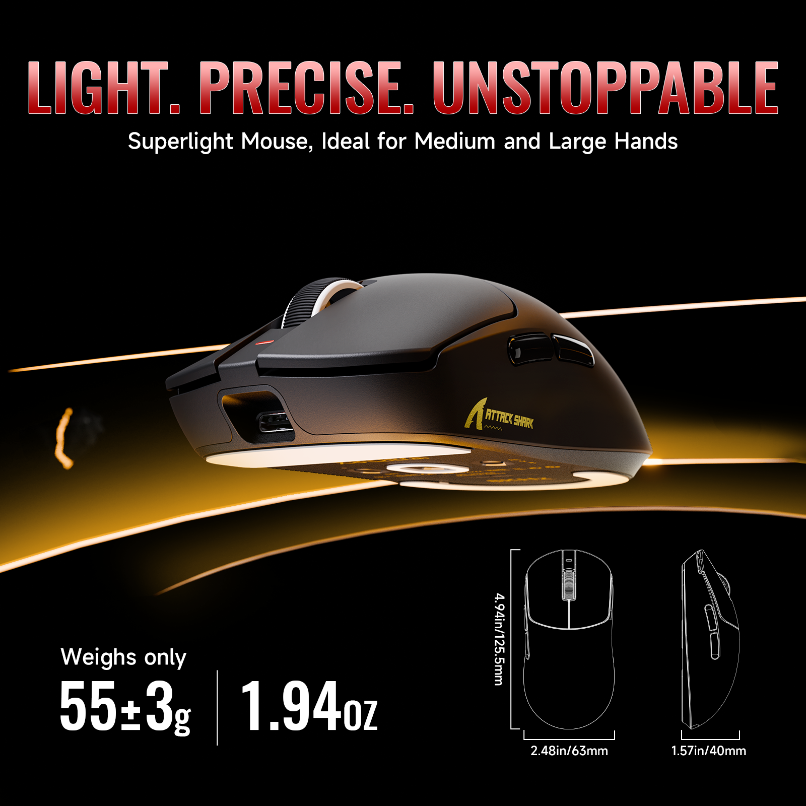 ATTACK SHARK X8 Series Tri-mode Lightweight Wireless Gaming Mouse