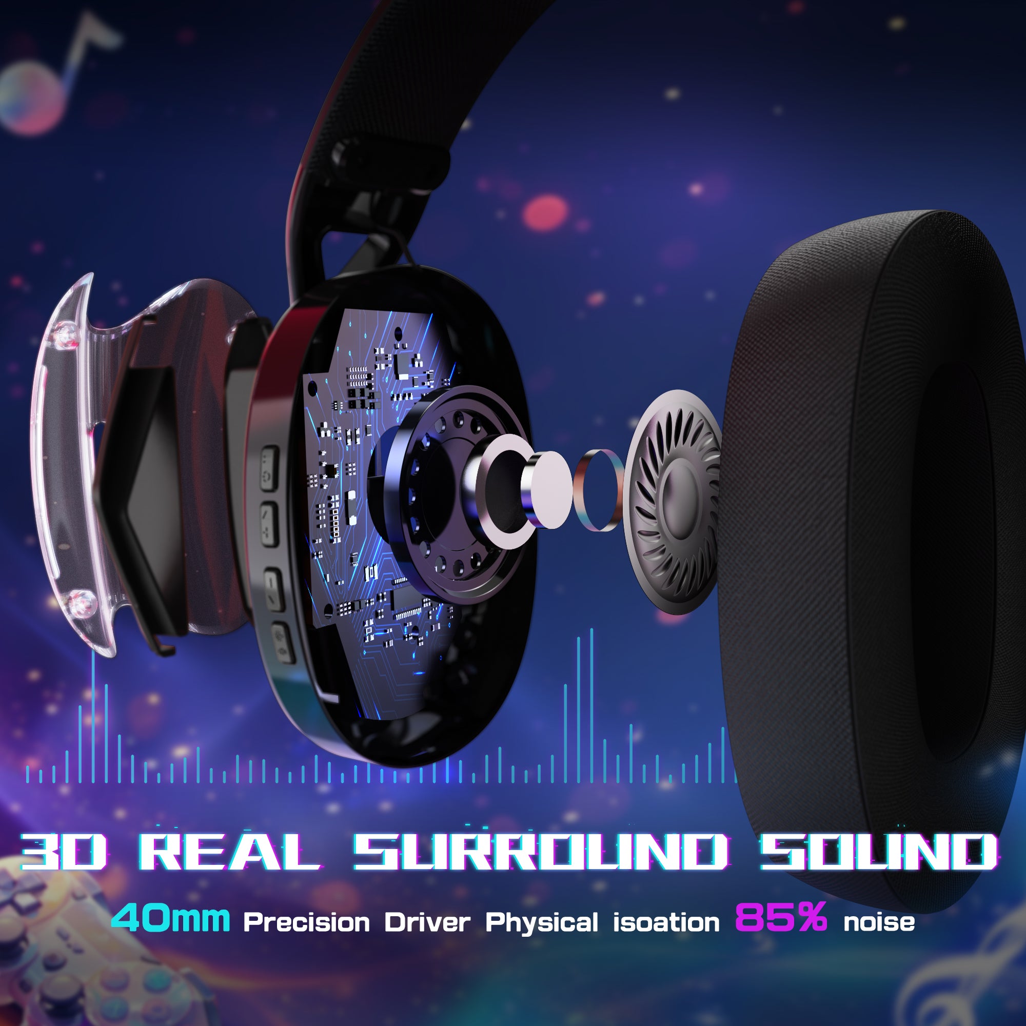 ATTACK SHARK L60 Ultra-Light Tri-Mode Gaming Headset