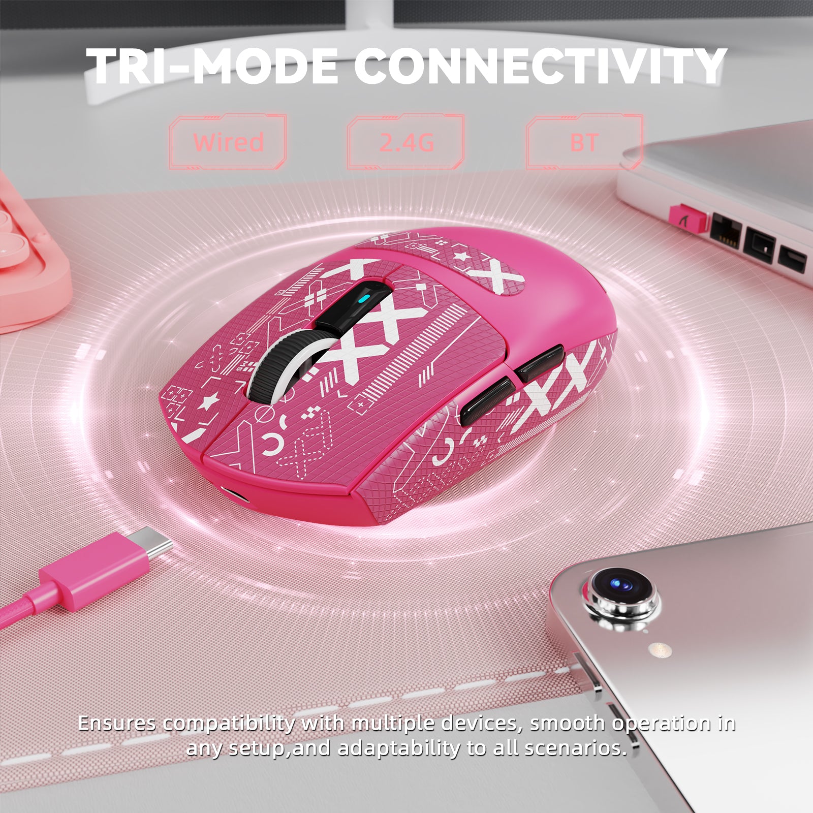 ATTACK SHARK G3PRO Tri-mode Wireless Gaming Mouse with Charge Dock 25000 DPI Ultra Lightweight