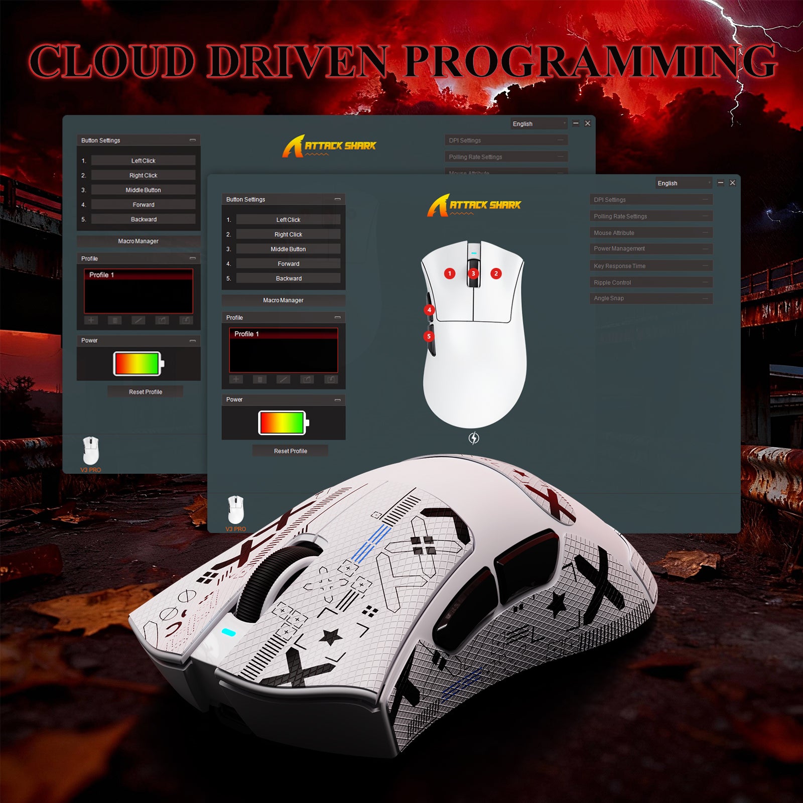 ATTACK SHARK V3PRO 超軽量トライモードゲーミングマウス(充電ドック付き)