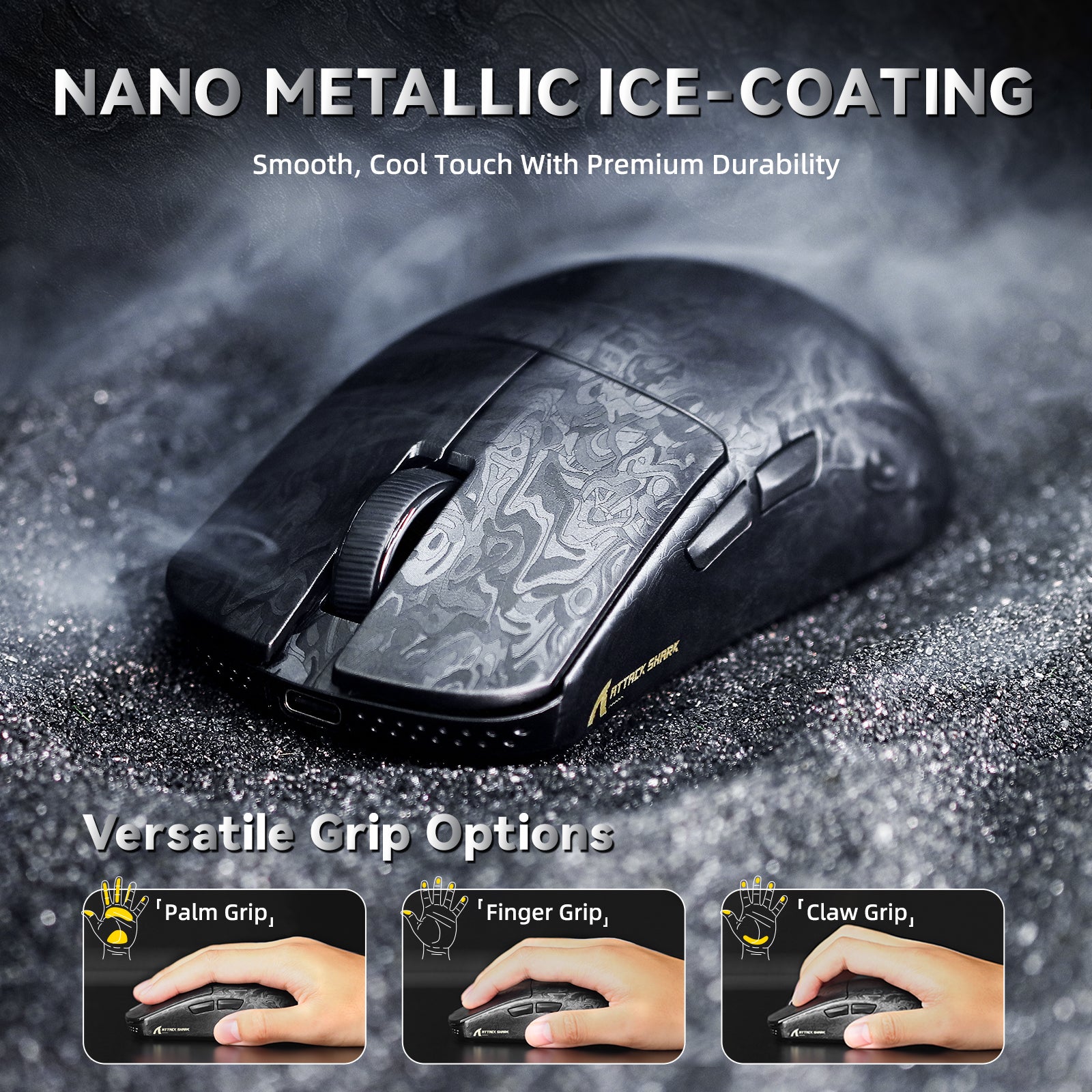 Attack Shark R11 ULTRA mouse: Nano Metallic Ice-Coating, forged carbon fiber, ultralight.