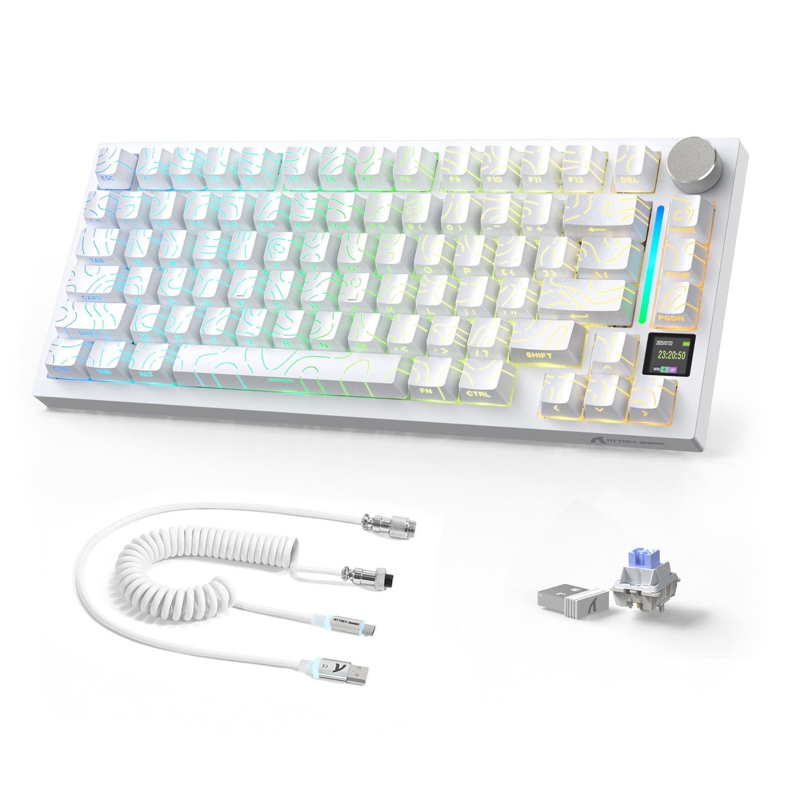 ATTACK SHARK X820ULTRA Mechanical Keyboard with C01ULTRA Coiled Cable