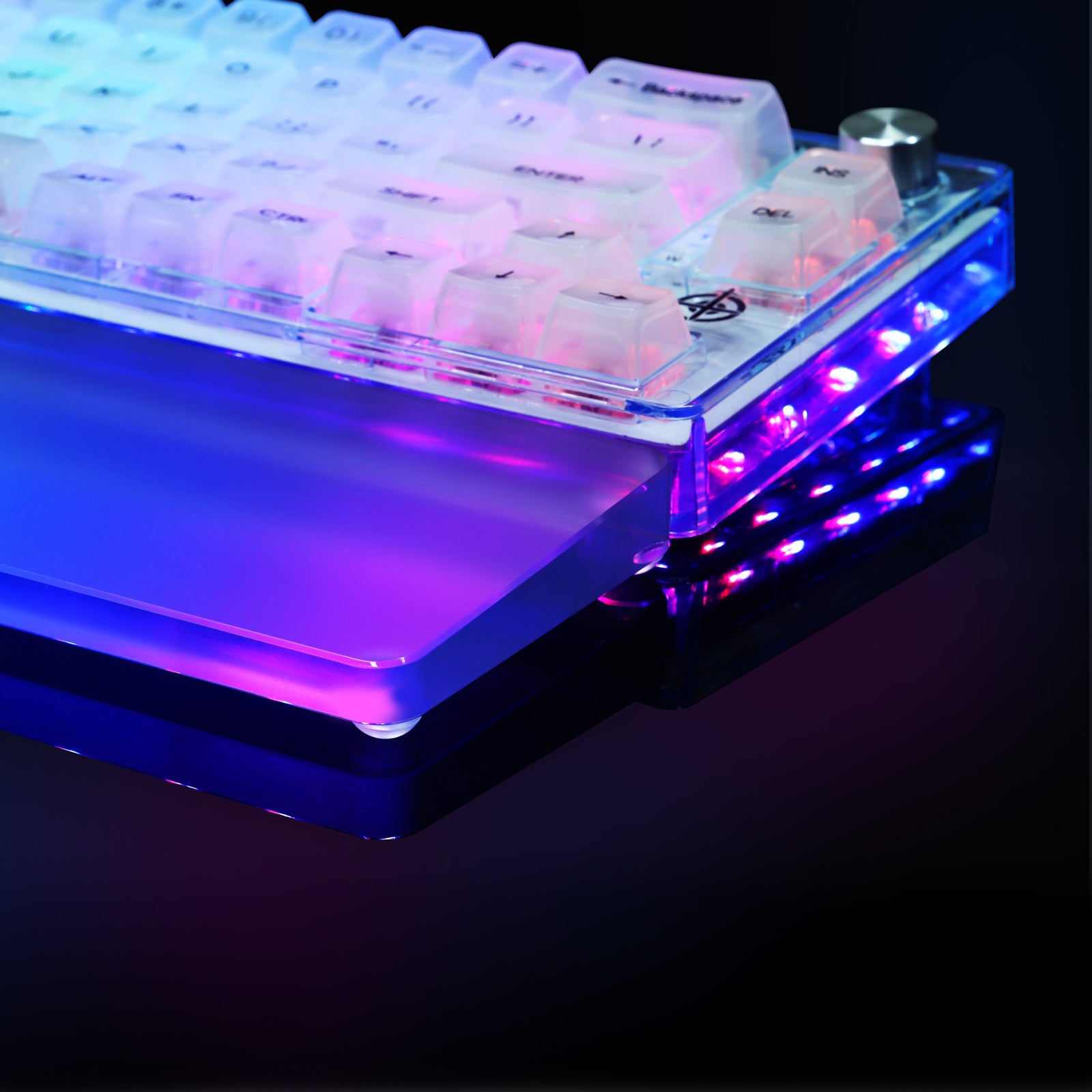 ATTACK SHARK 87 keys acrylic wrist rest with RGB lighting and aluminum edge
