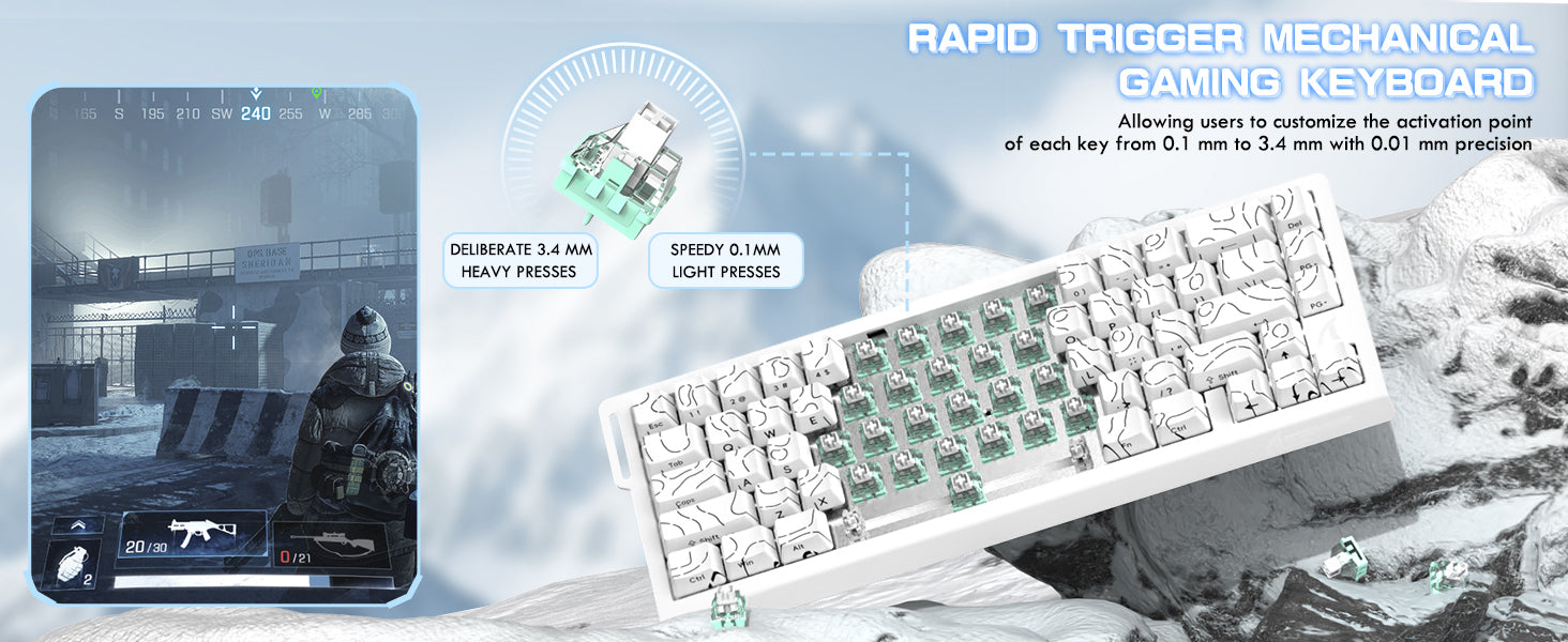 ATTACK SHARK X68HE Magnetische Tastatur mit X3 Gaming-Maus-Set