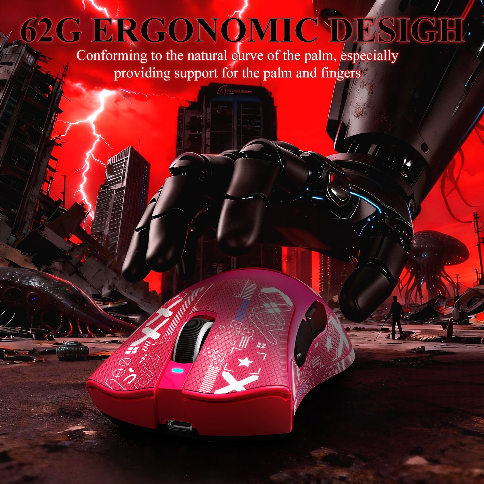 ATTACK SHARK V3PRO 超軽量トライモードゲーミングマウス(充電ドック付き)