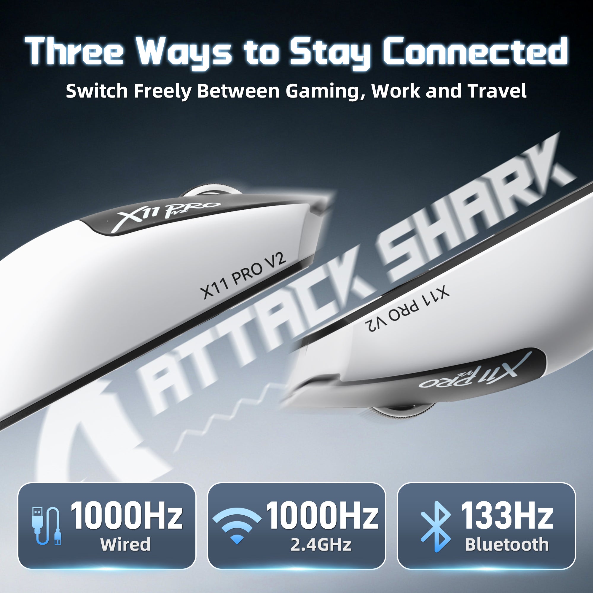 ATTACK SHARK X11 PRO V2 Wireless Gaming Mouse with TFT Display Charging Dock