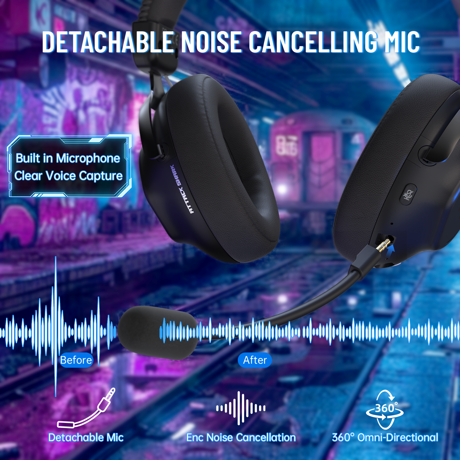 ATTACK SHARK L50PRO Tri-Mode Wireless Gaming Headset